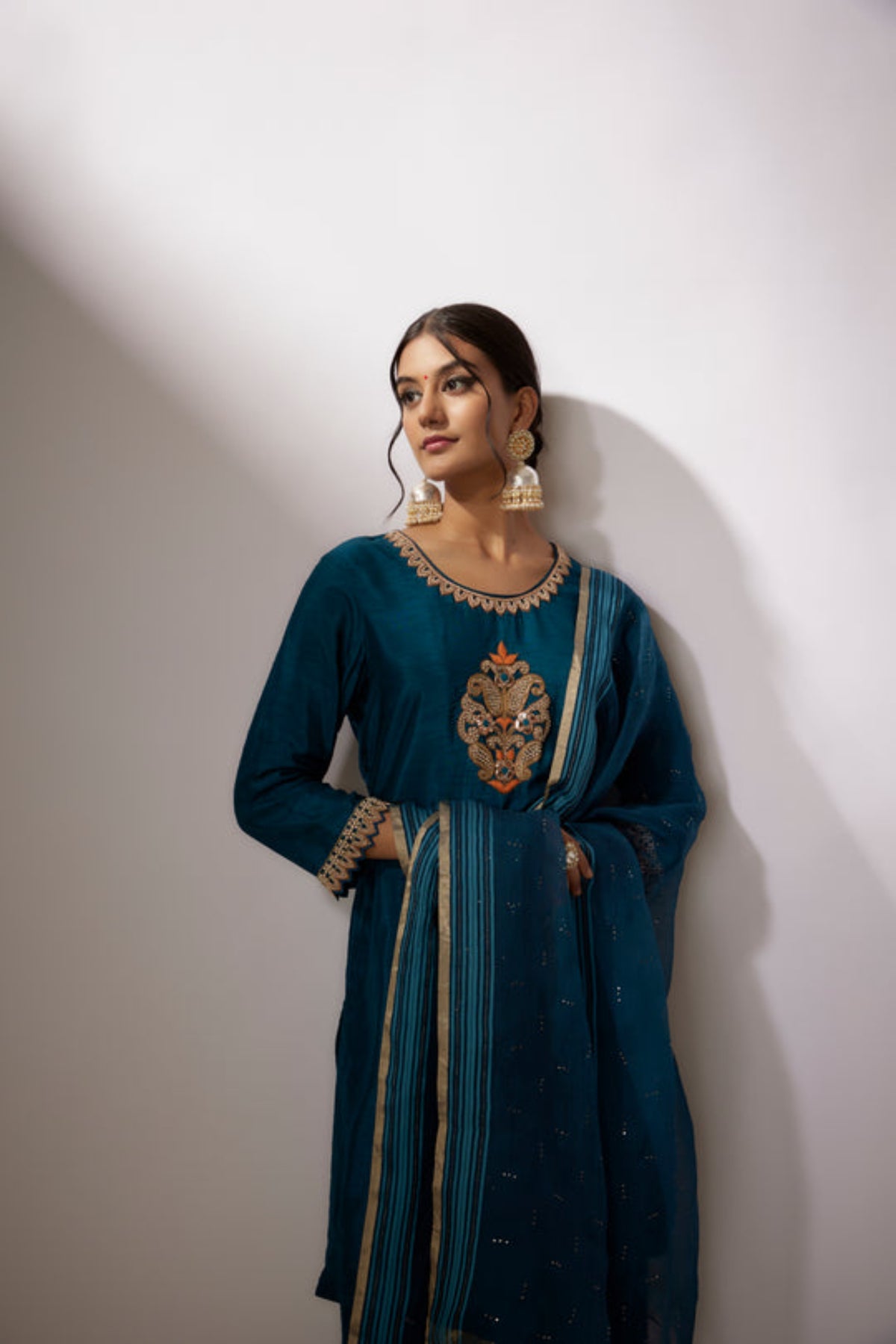 Cobalt Blue Embroidered Kurta Set