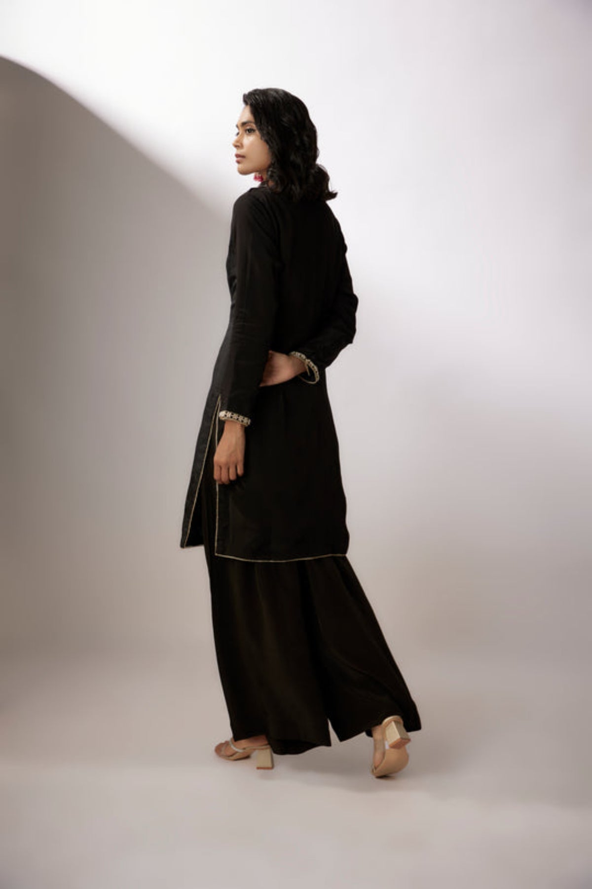 Black Embroidered Kurta Set