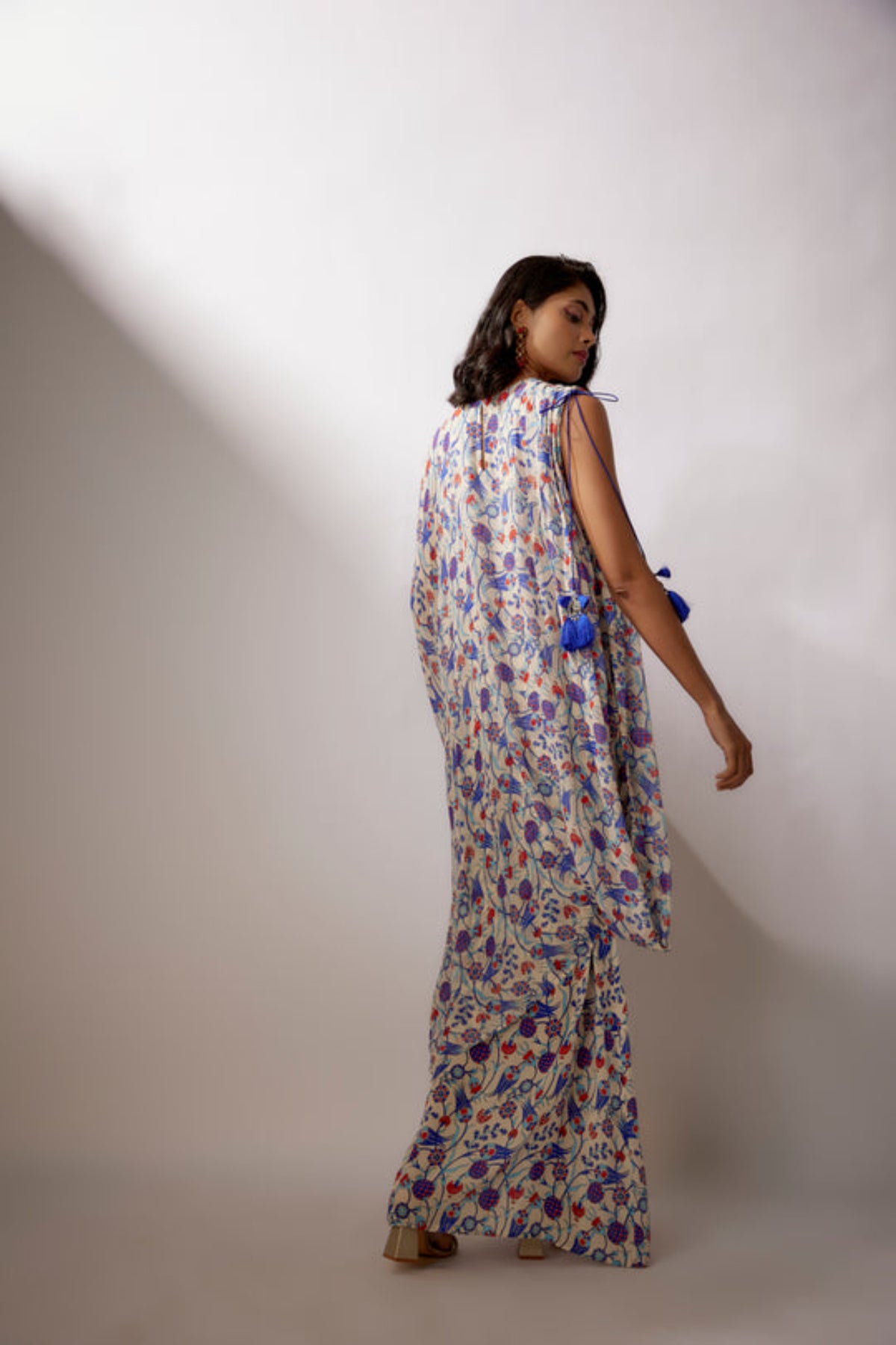 Ivory Printed Georgette Kaftan