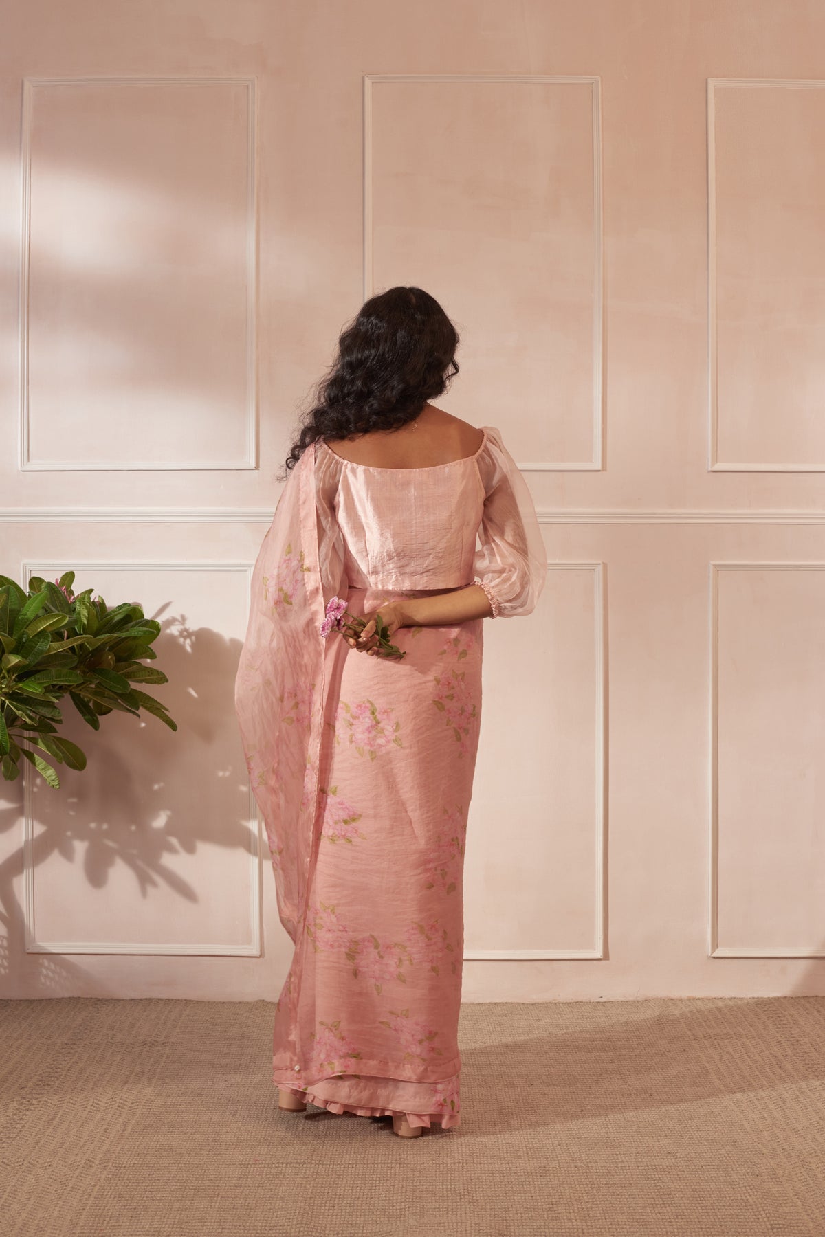 Mulberry silk &amp; organza sari