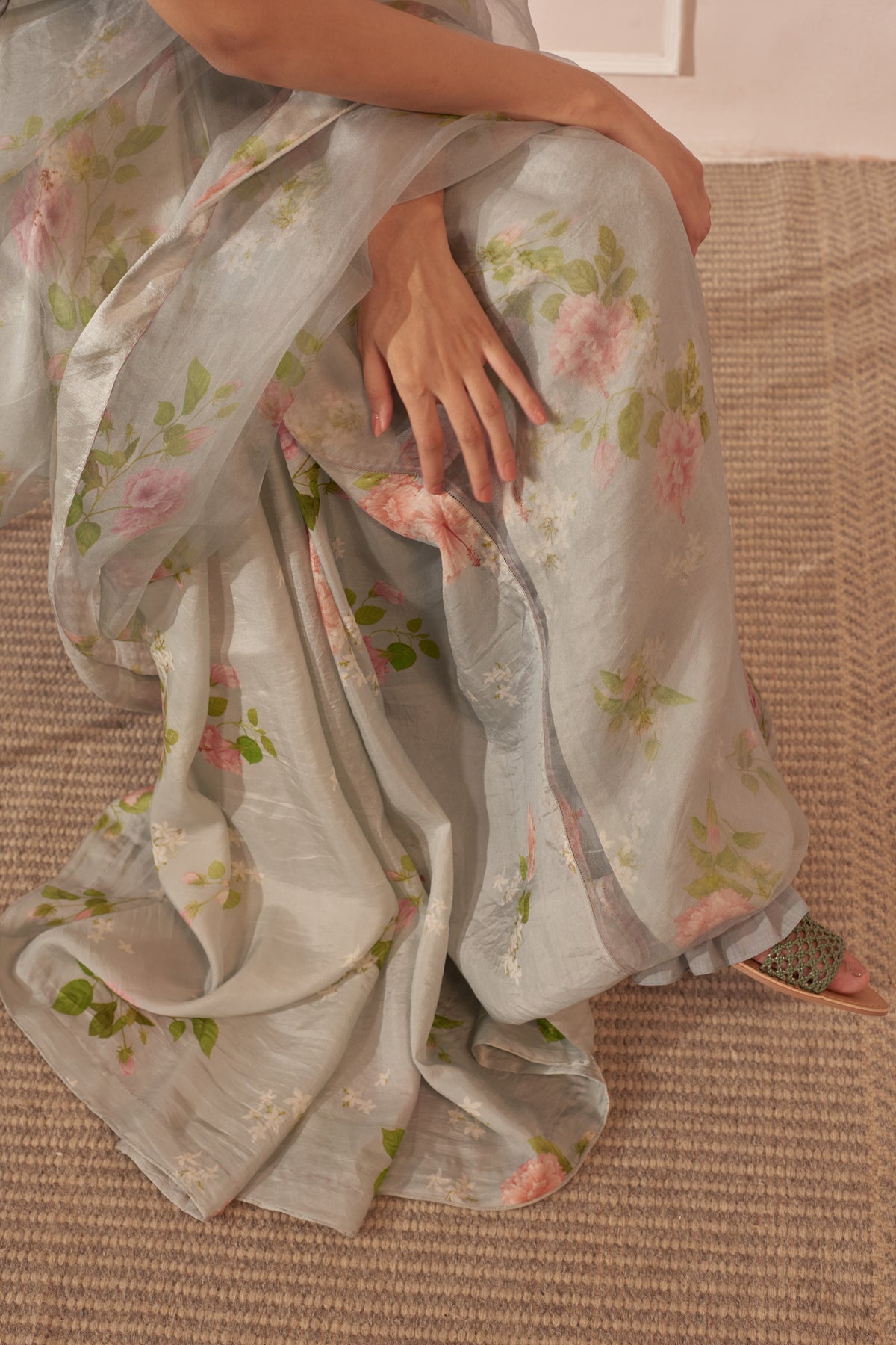 Mulberry silk &amp; organza sari