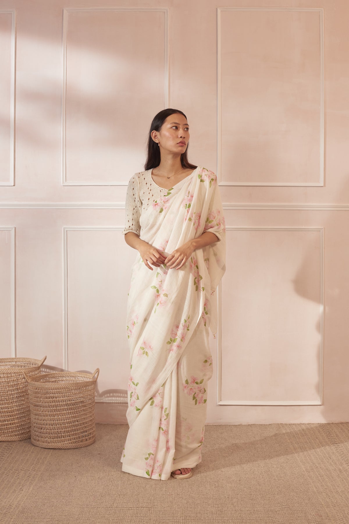 Handspun and handwoven cotton sari