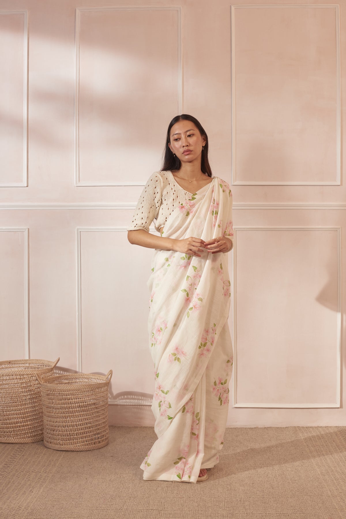 Handspun and handwoven cotton sari