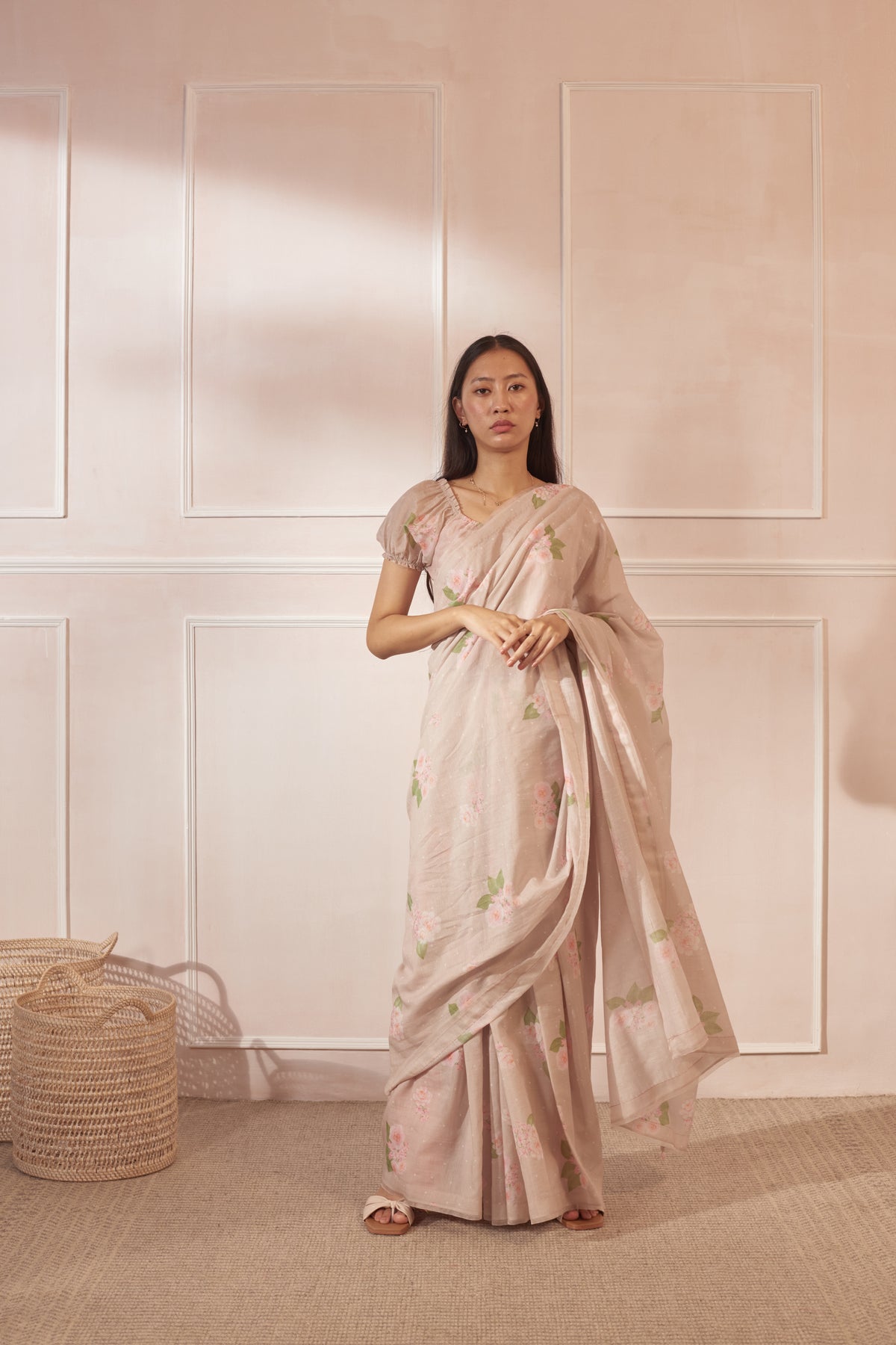 Handspun cotton and silk sari
