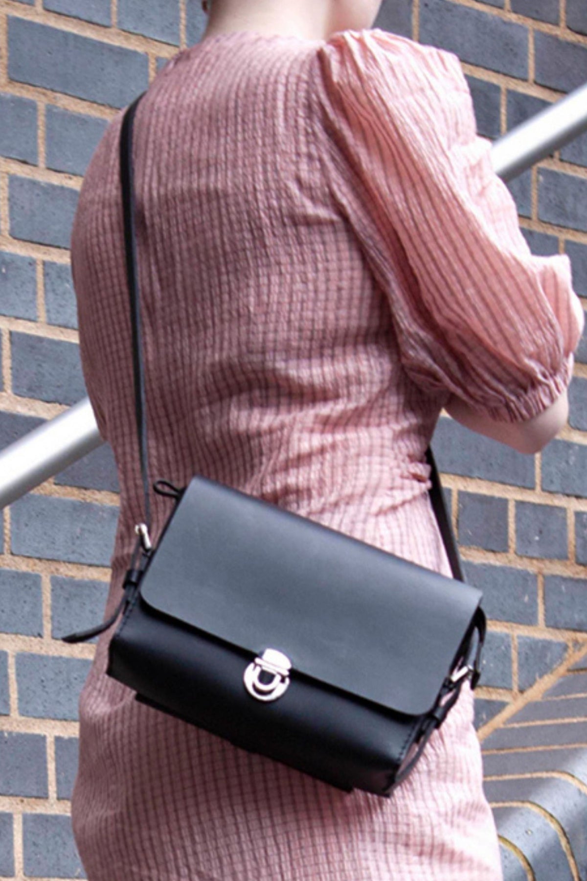 Black Saddle Large Sling Bag