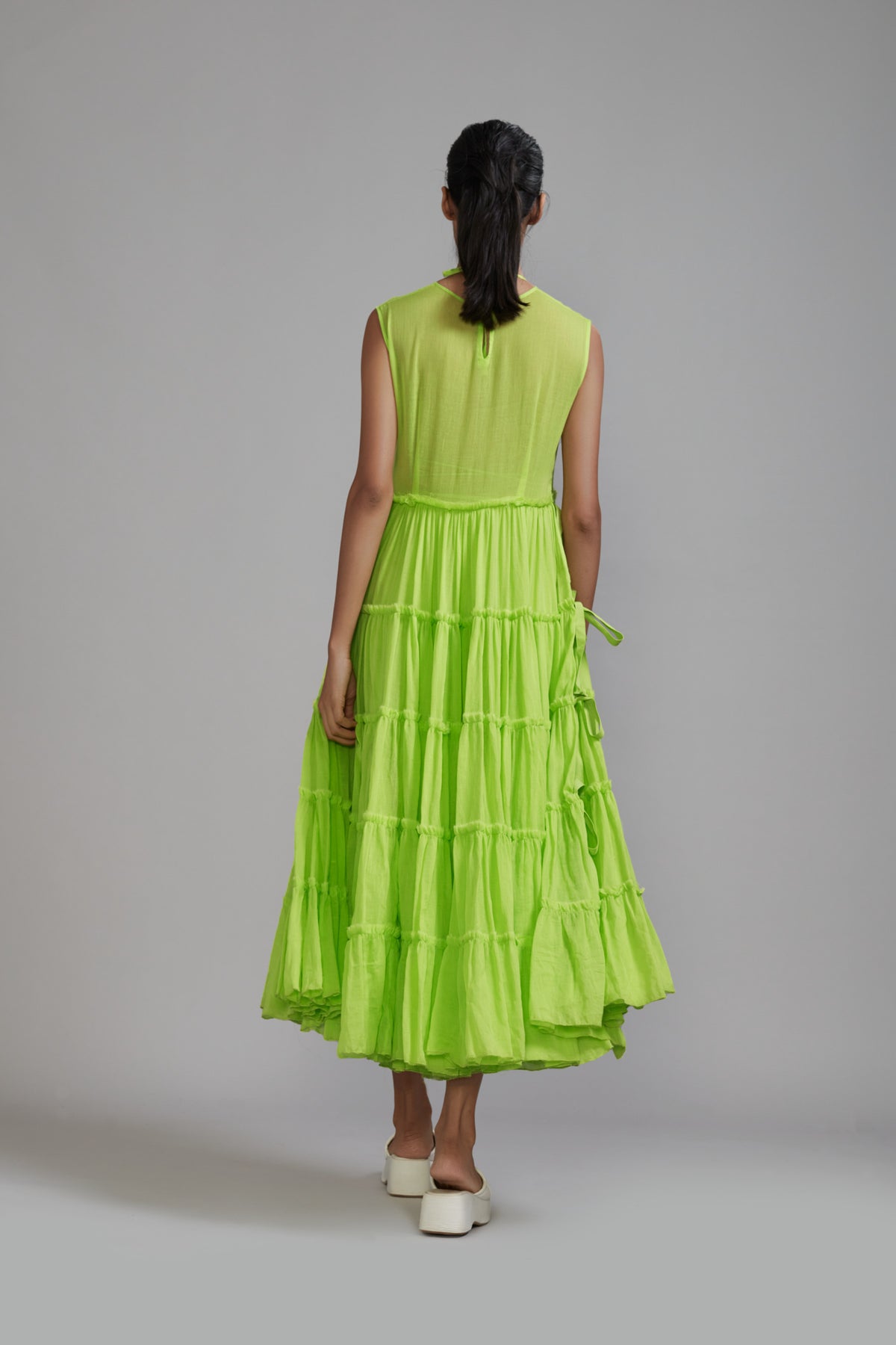 Neon Green Tiered Tie Tunic