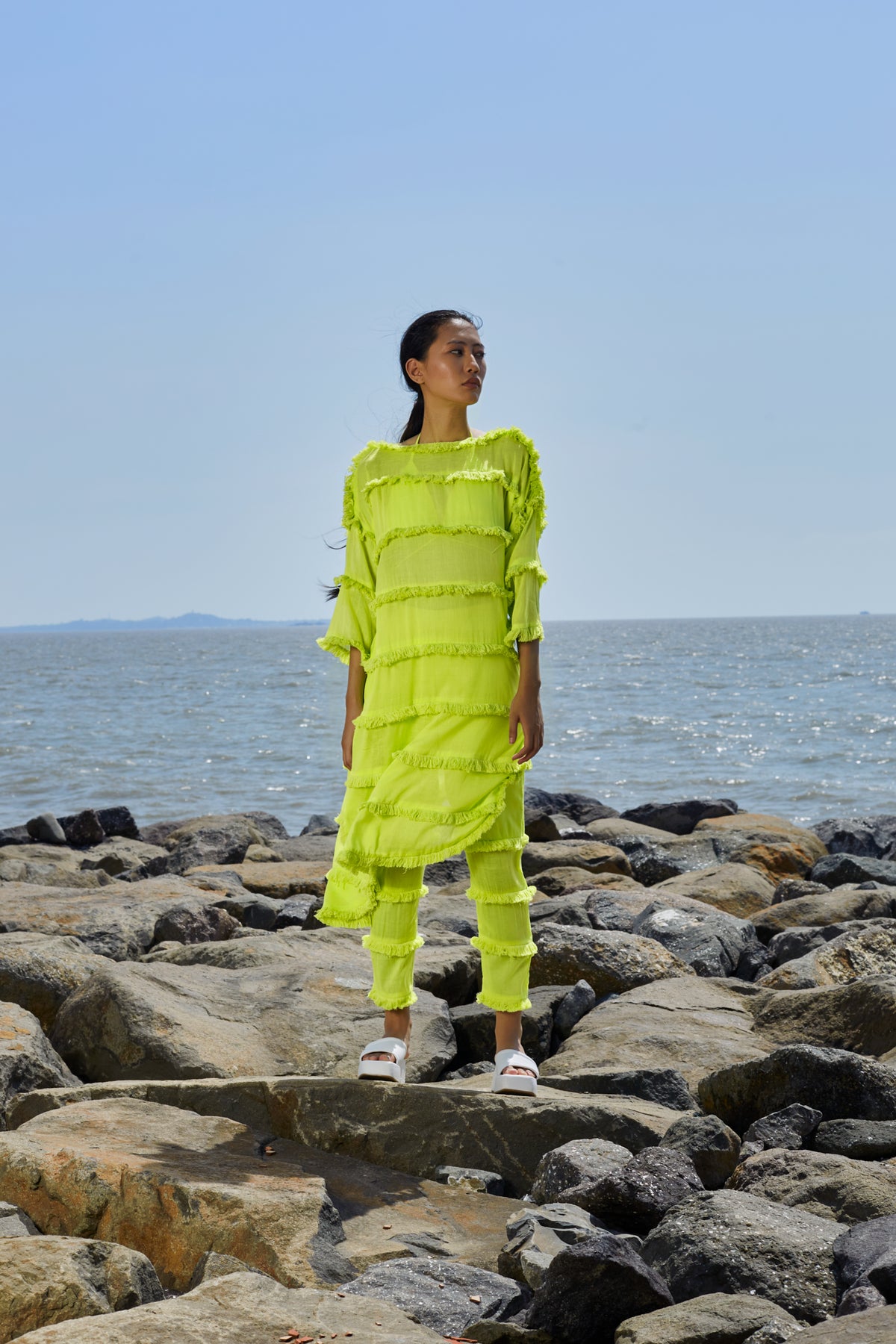 Neon Green Tassle Se Pants
