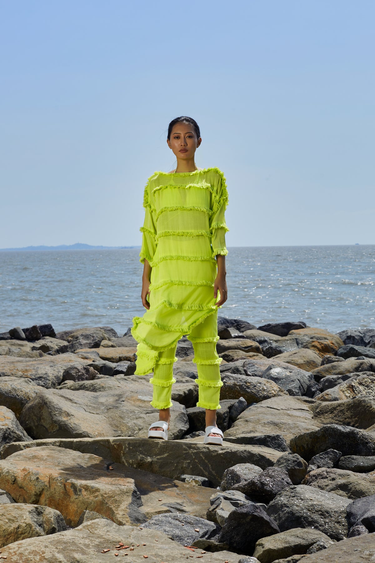 Neon Green Tassle Se Pants
