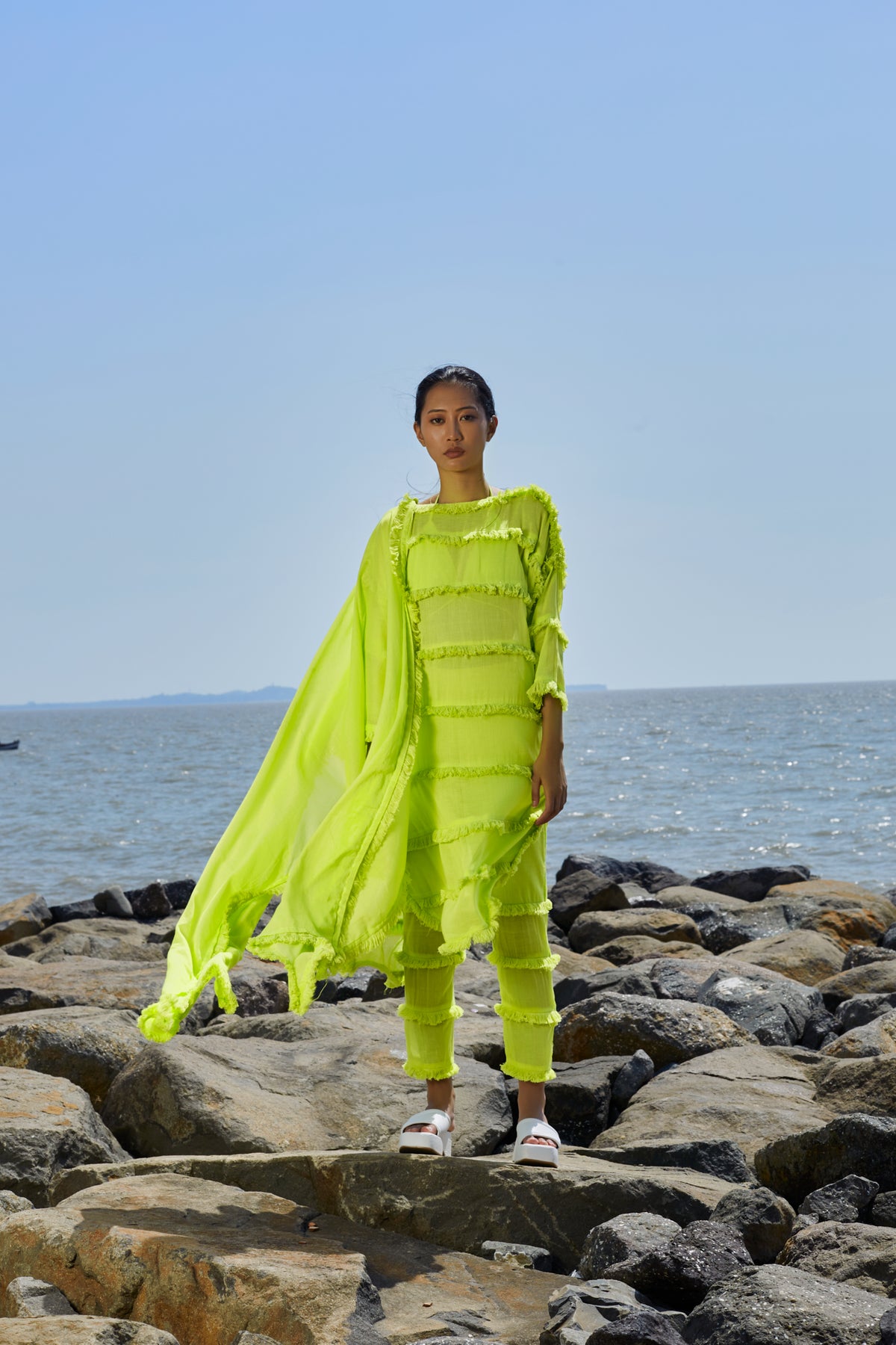 Neon Tassle Tier Tunic Set