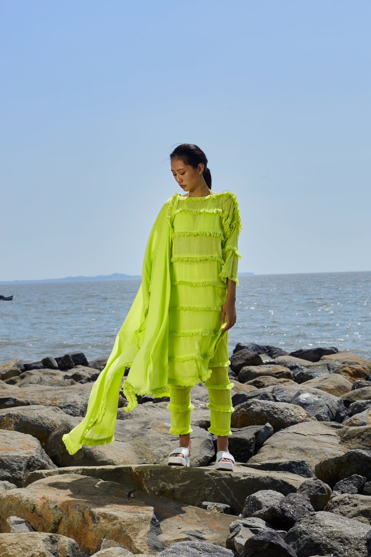Neon Tassle Tier Tunic Set