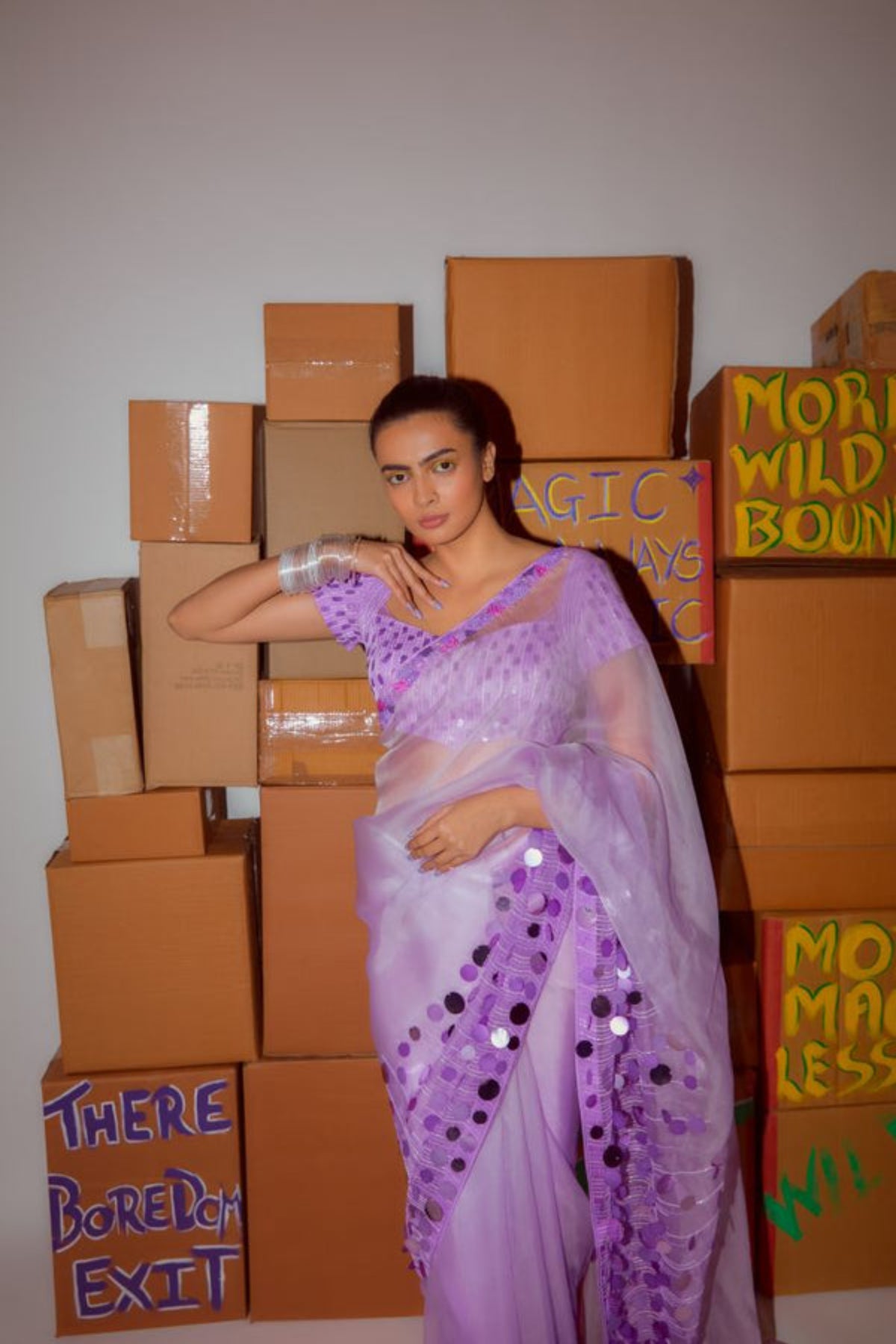 Lilac Saree