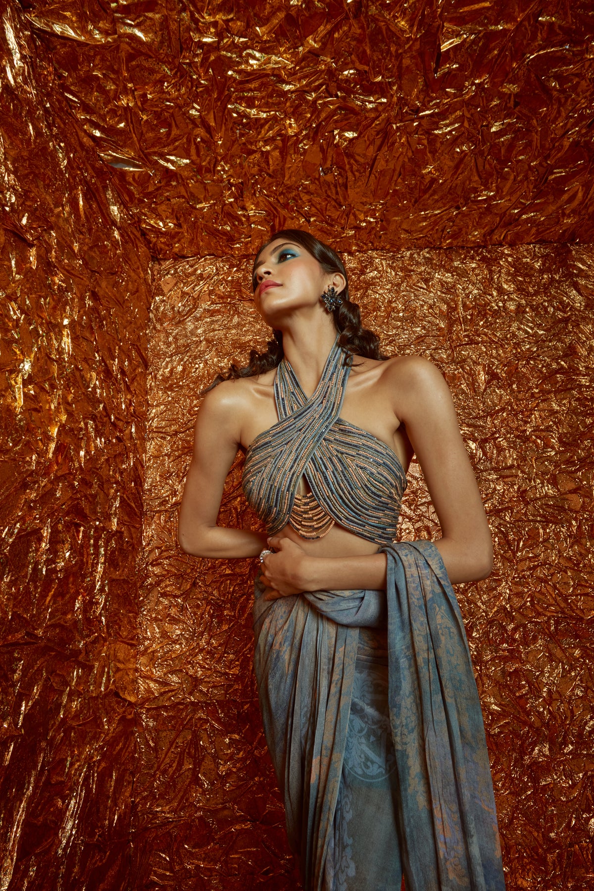 Flint Grey Draped Saree