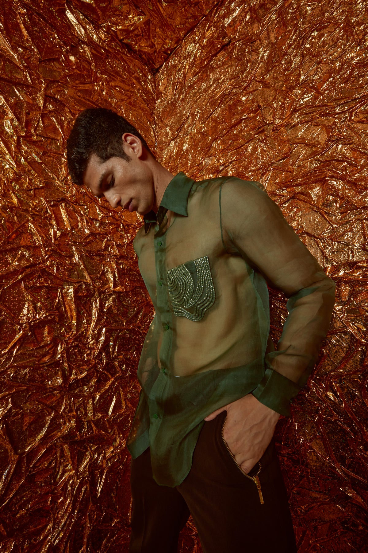 Green Organza Co-ord Set