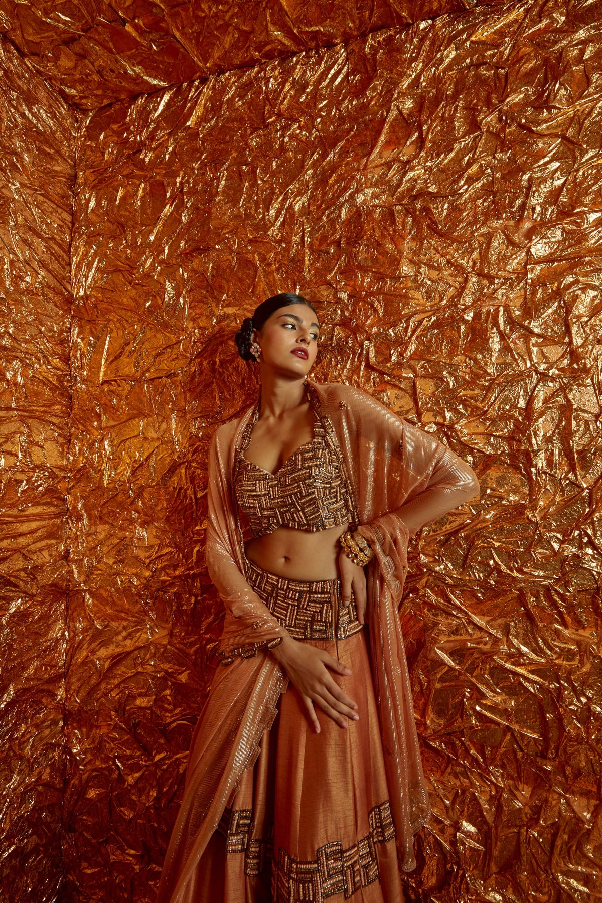 Tan Poth Embroidered Set