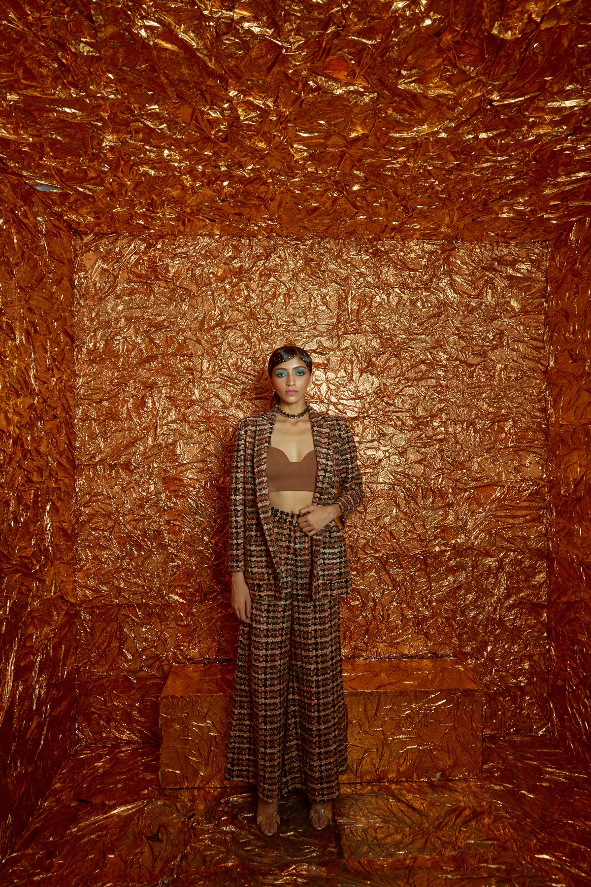 Caramel Tweed Co-ord Set