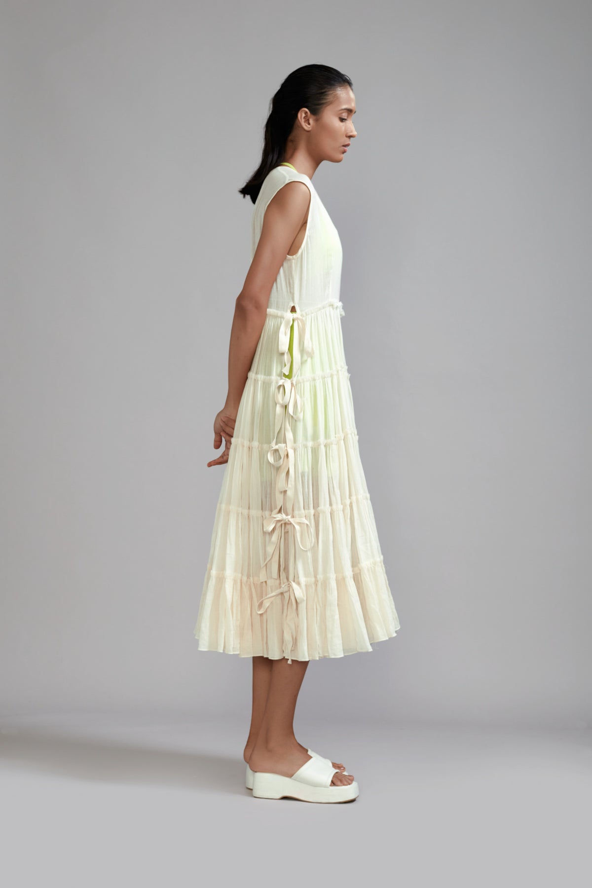 Off white Tiered Tunic Set