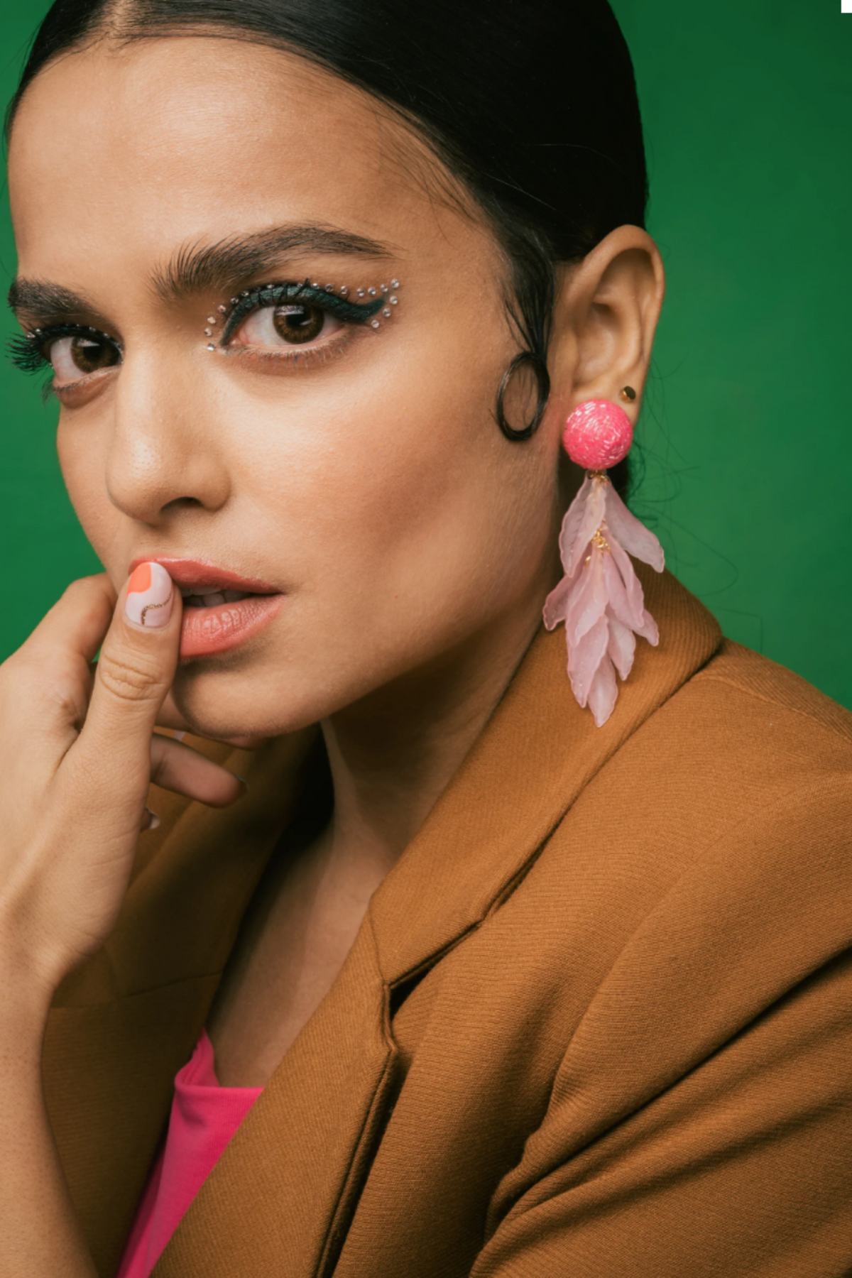 Coraline Pink Tops With Leaf Backs