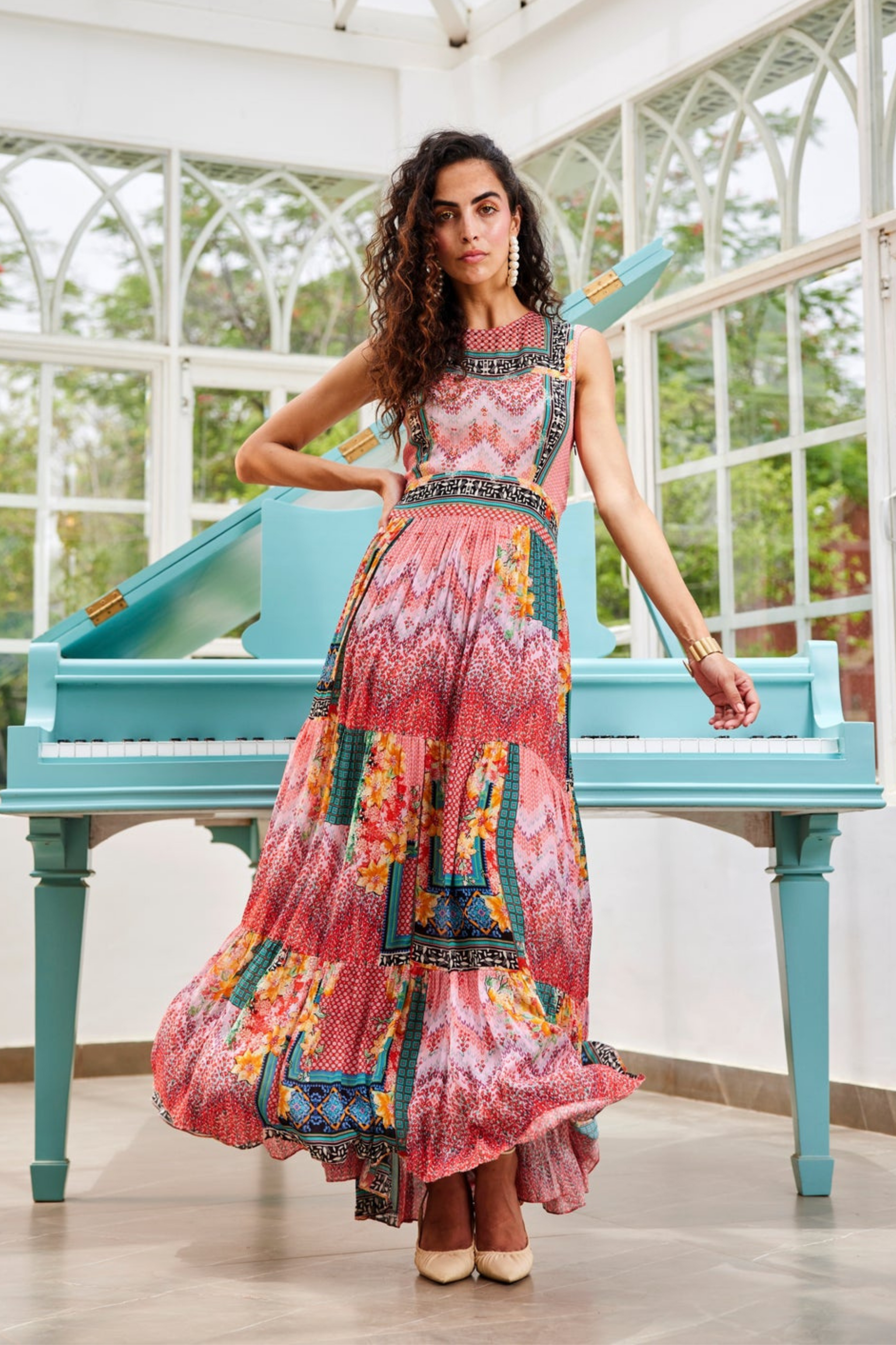 bhanuni by jyoti maxi dress SUNDOWN TIERED MAXI DRESS