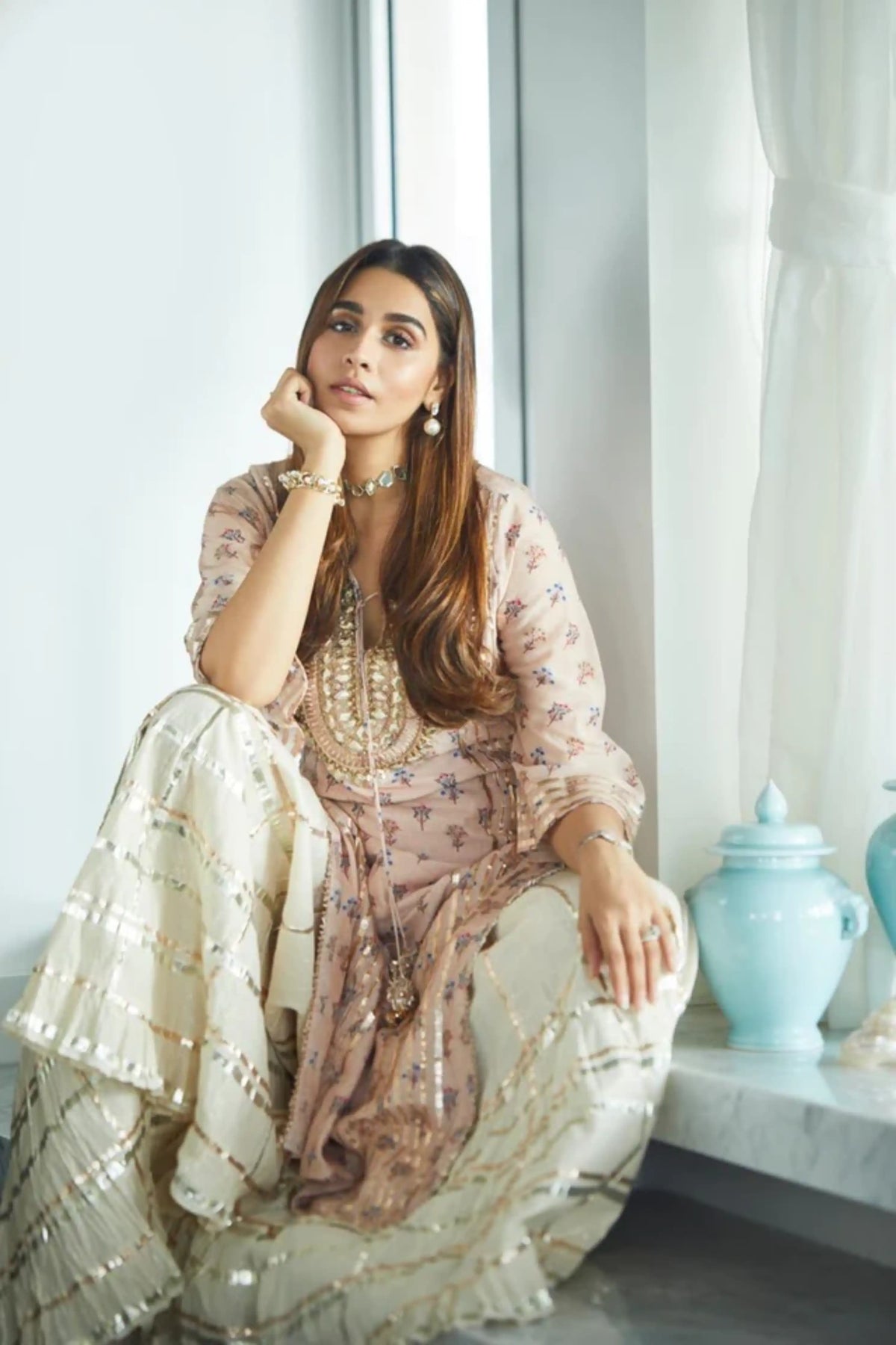 Mogra tunic with sharara