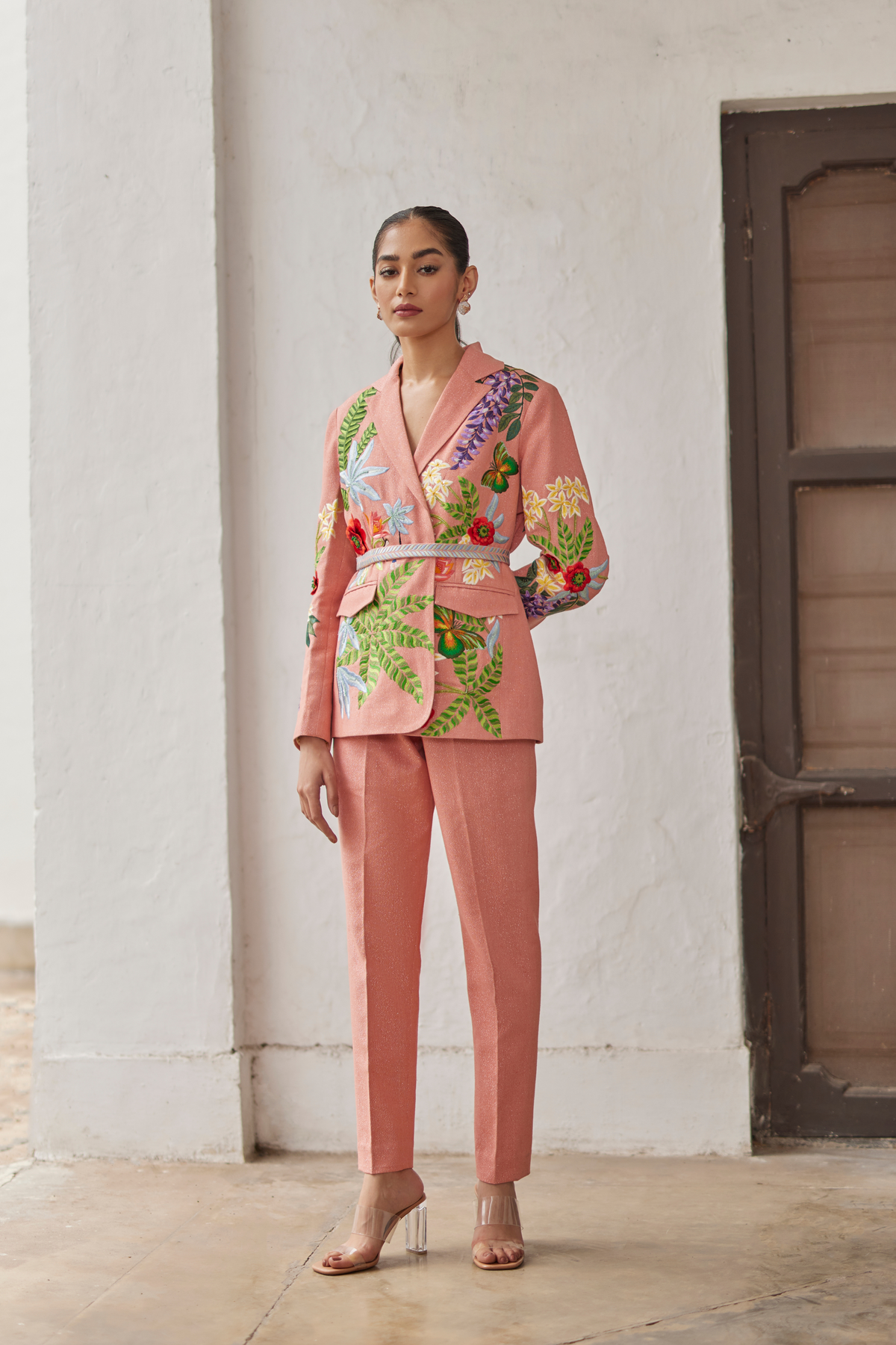 Peach Peony Narrow Pants