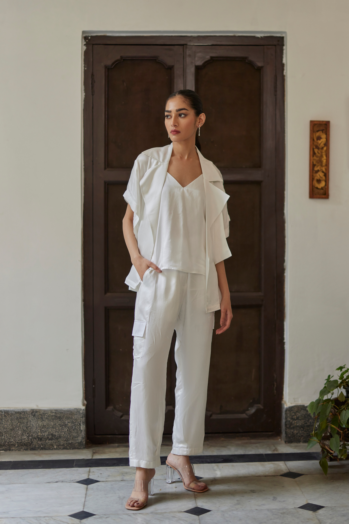 White Silk Safari Set