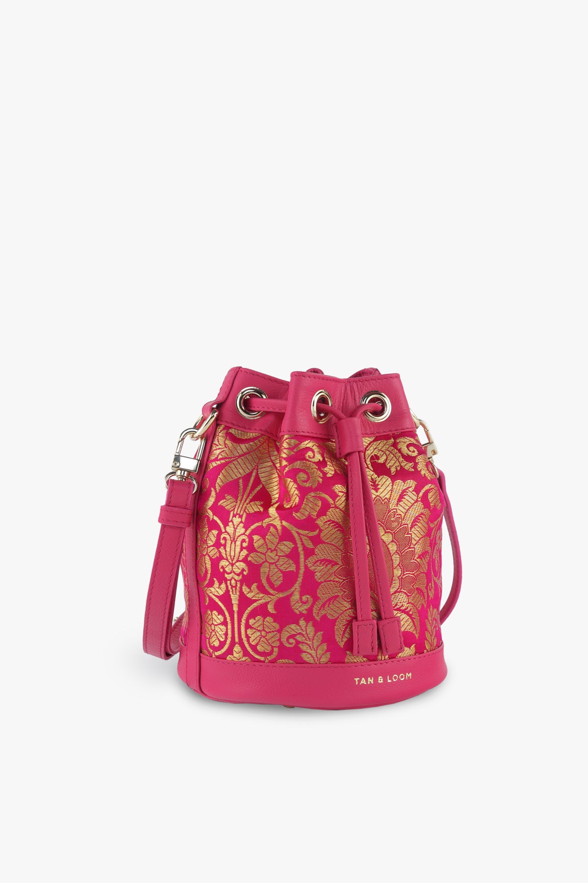 Rani Pink Brocade Bucket Bag