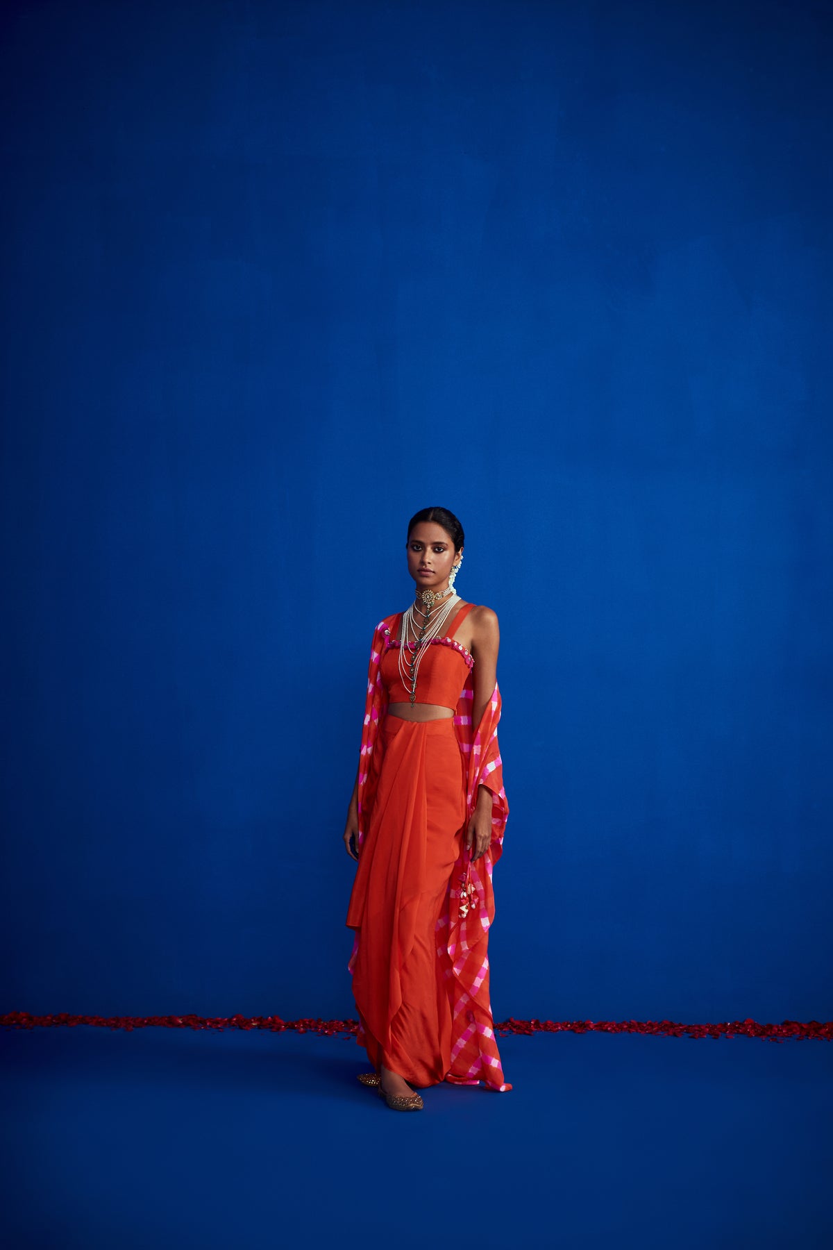 Pink orange cape set