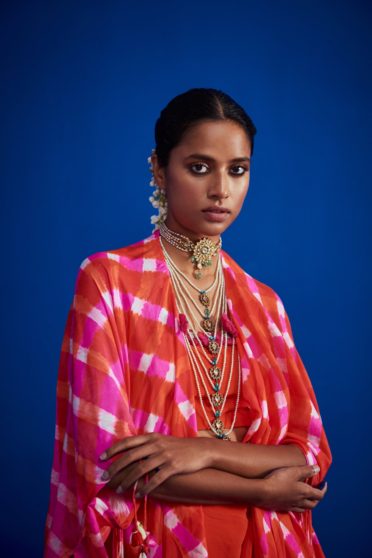 Pink orange cape set