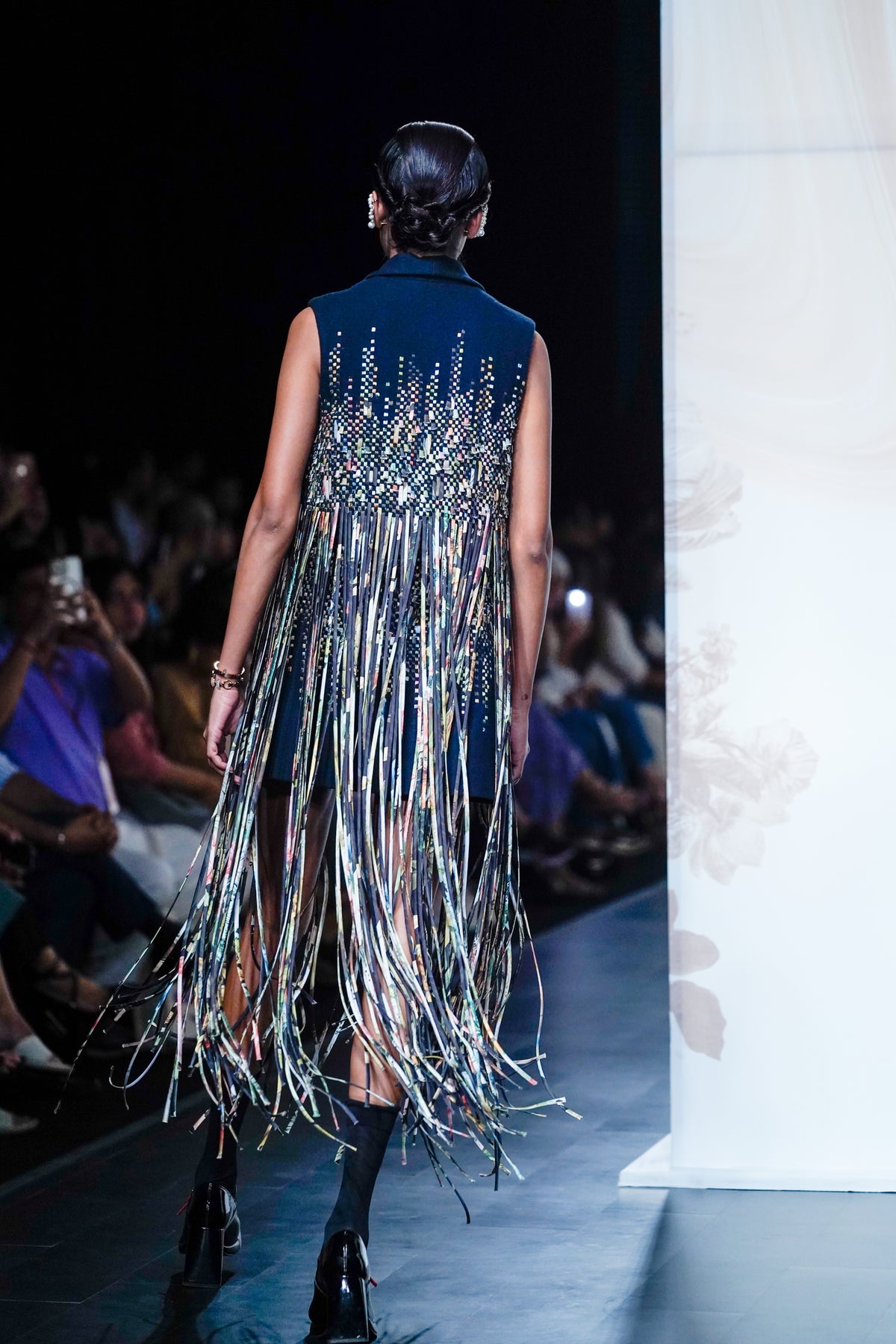 The staccato fringe-in motion gilet