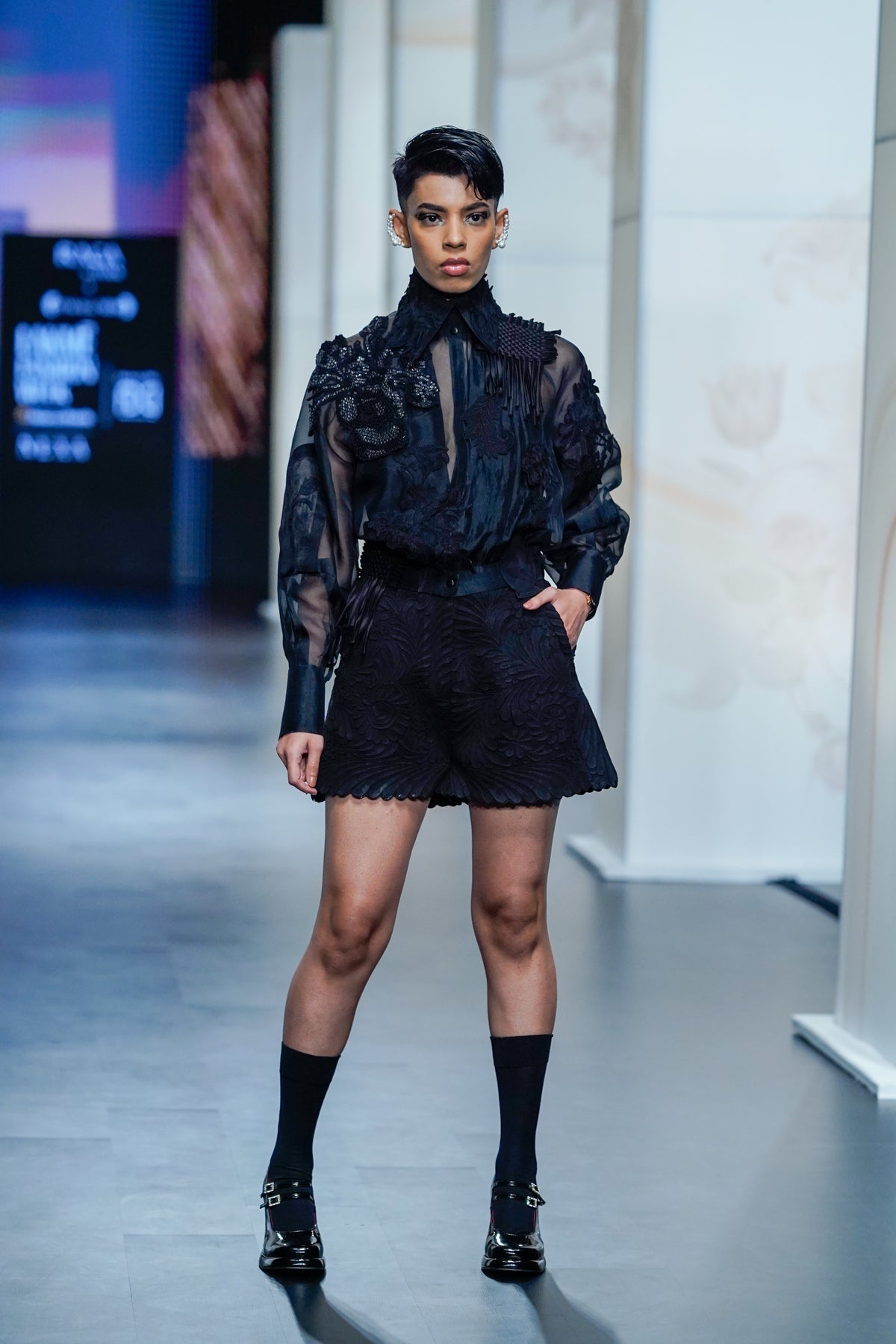The black-as-knight applique bomber set