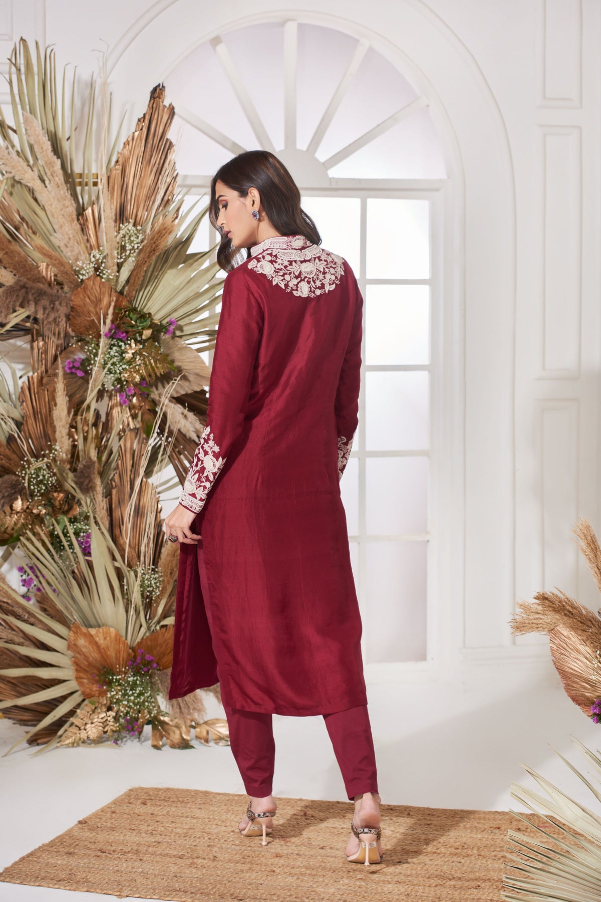 Crimson suta dori kurta set