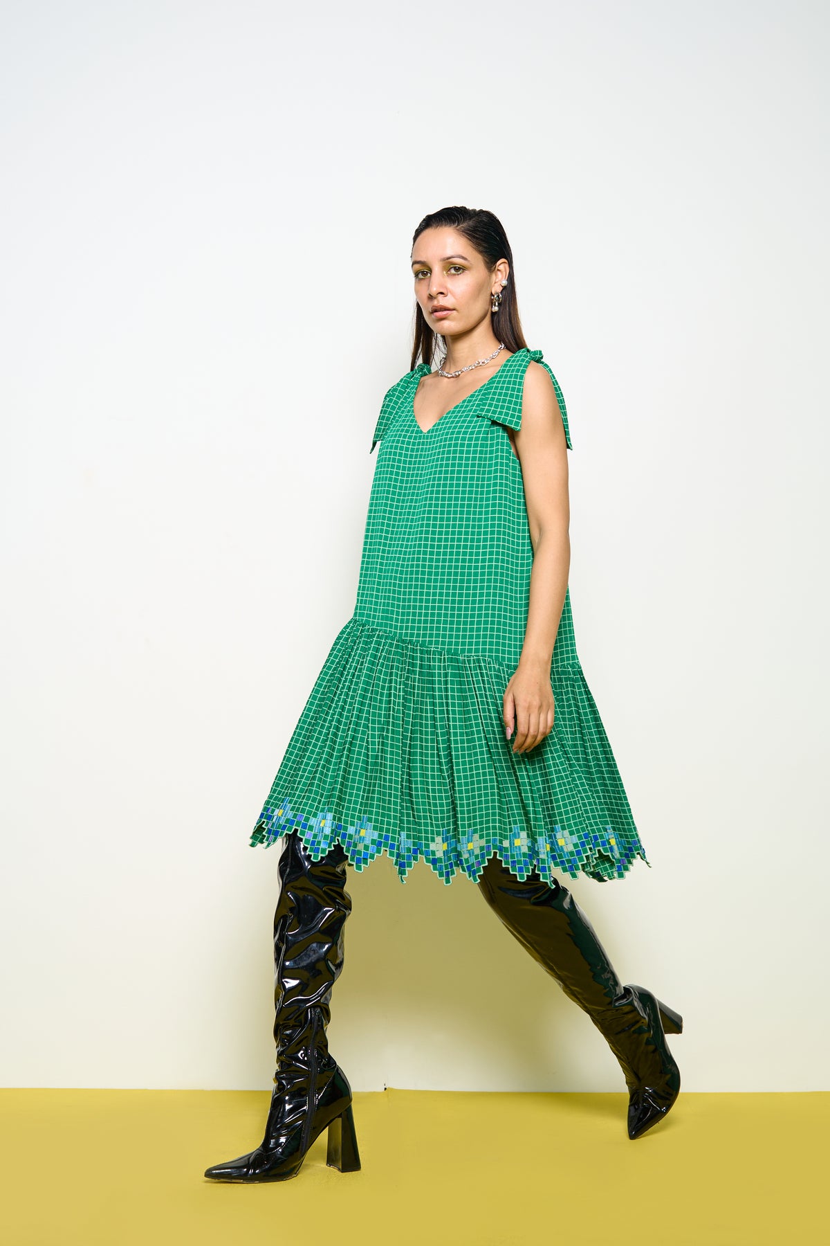 Green Honeycomb Dress