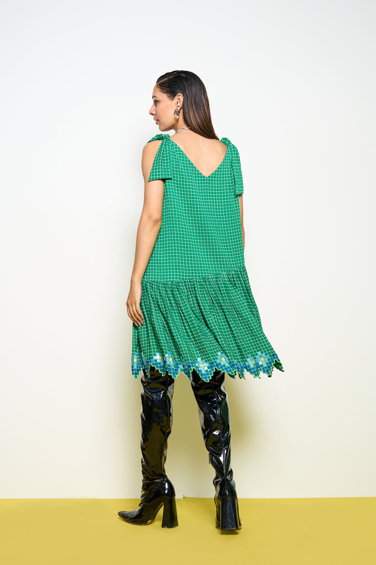 Green Honeycomb Dress