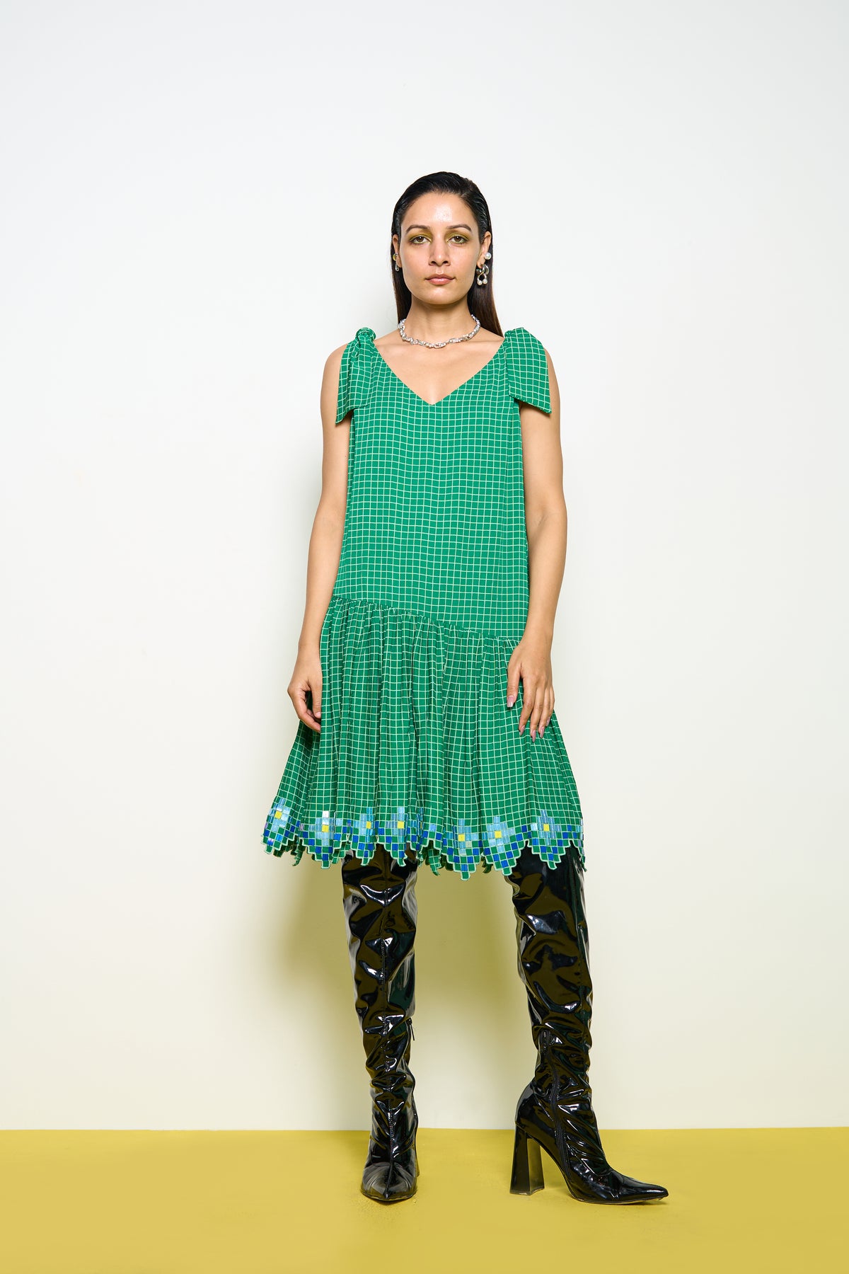 Green Honeycomb Dress