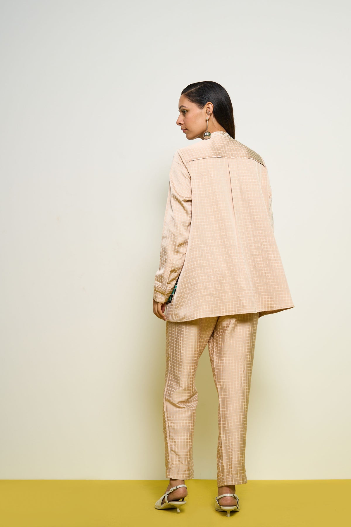 Nude Checkered Pants