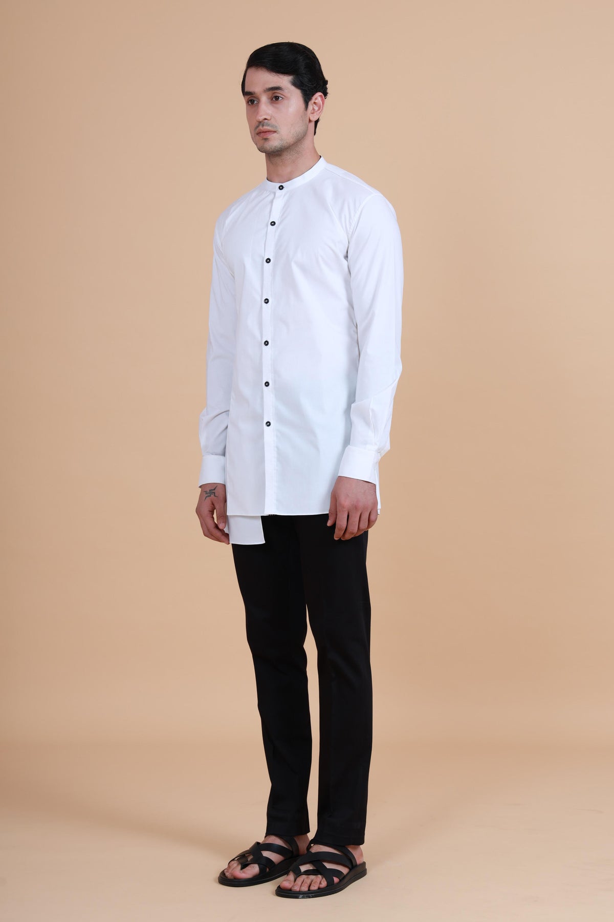 Bandhgala Collar Asymmetric Shirt Kurta