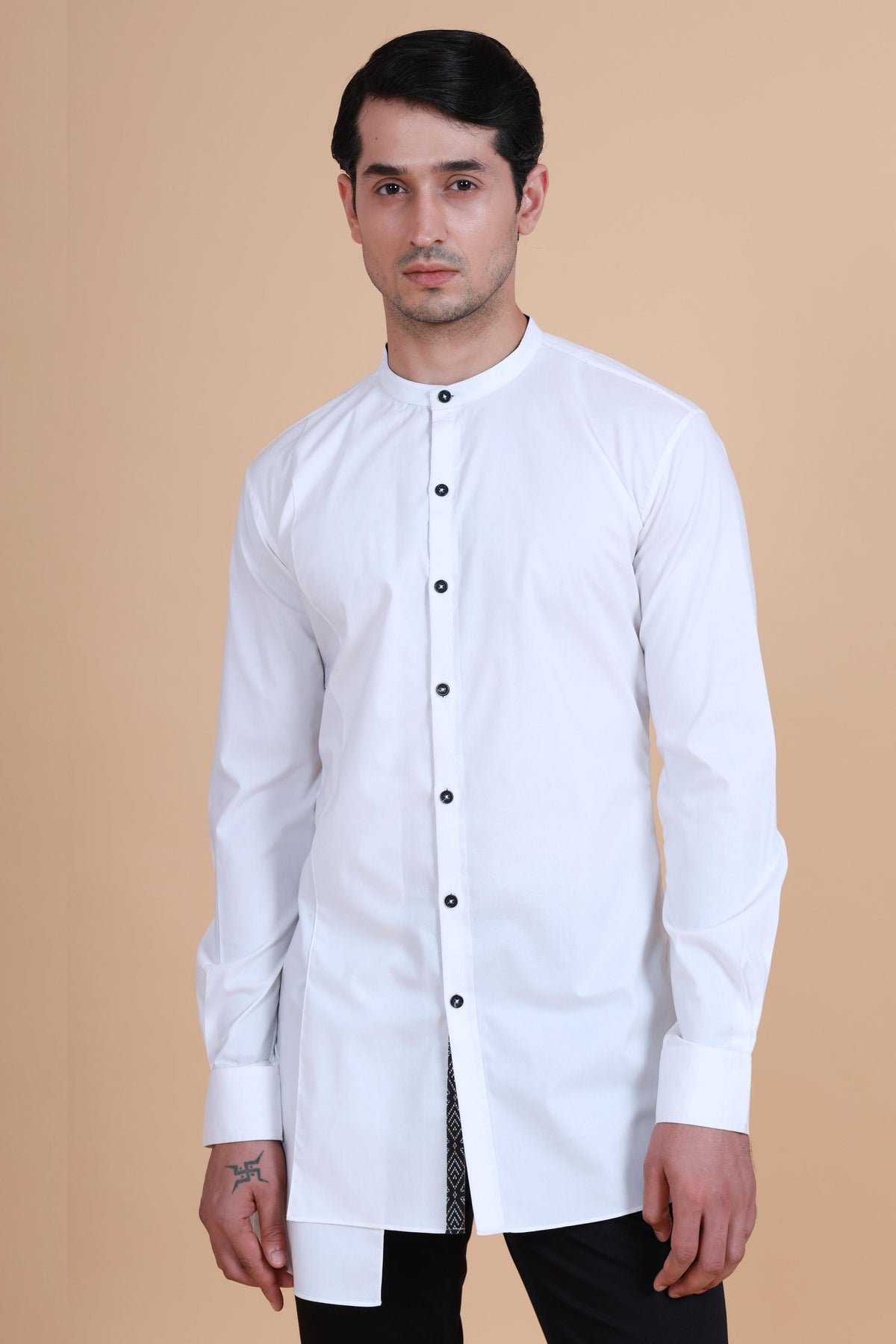 Bandhgala Collar Asymmetric Shirt Kurta