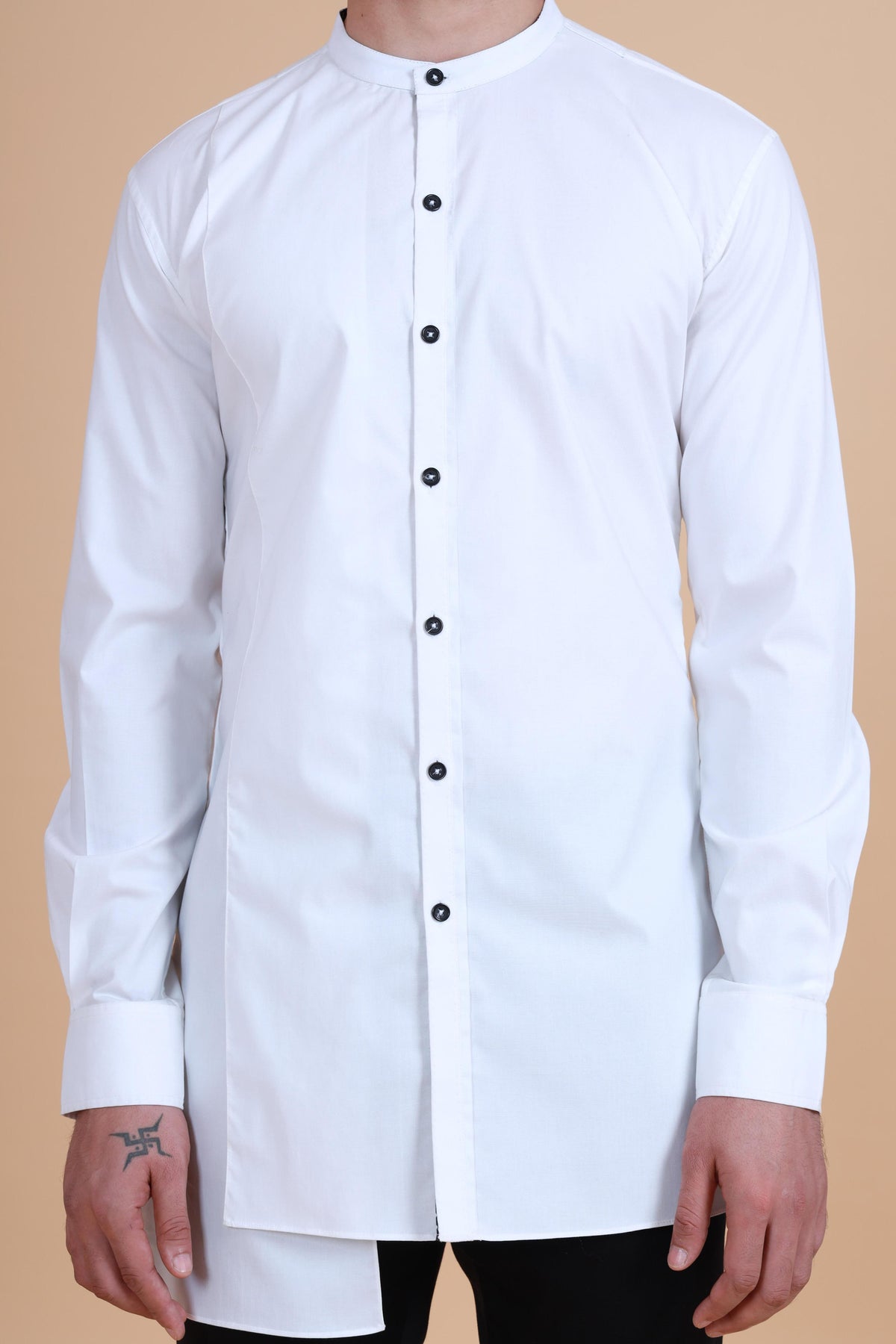 Bandhgala Collar Asymmetric Shirt Kurta