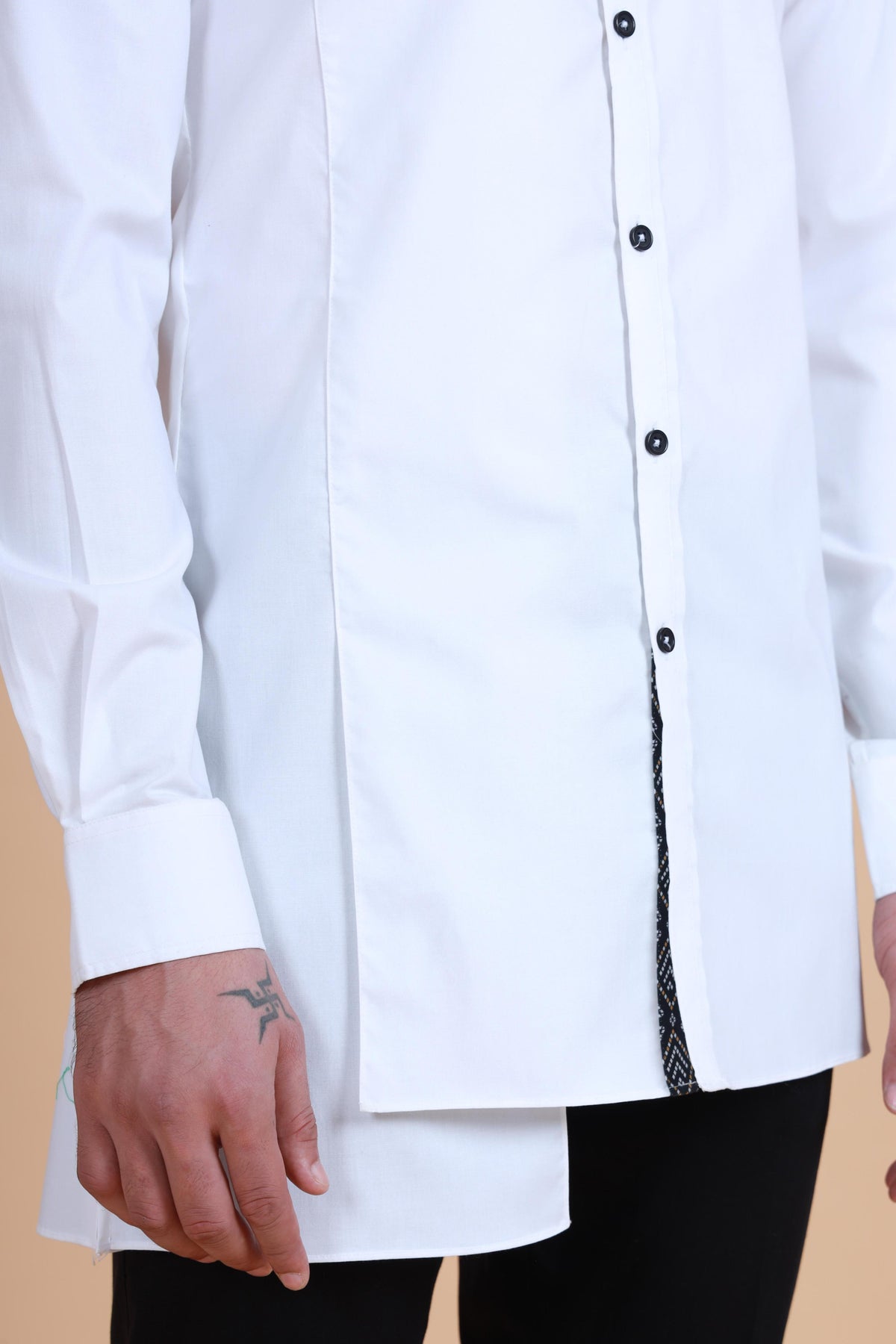 Bandhgala Collar Asymmetric Shirt Kurta