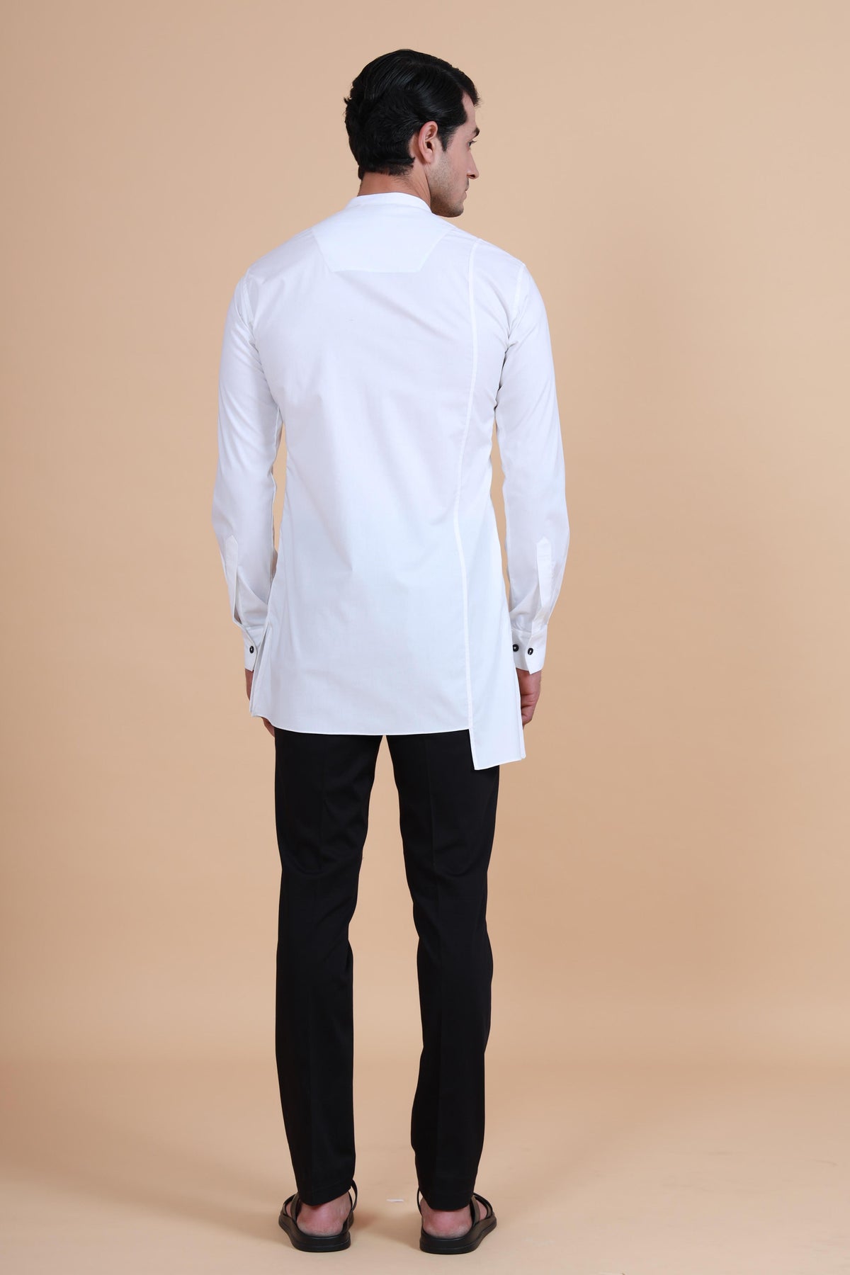 Bandhgala Collar Asymmetric Shirt Kurta