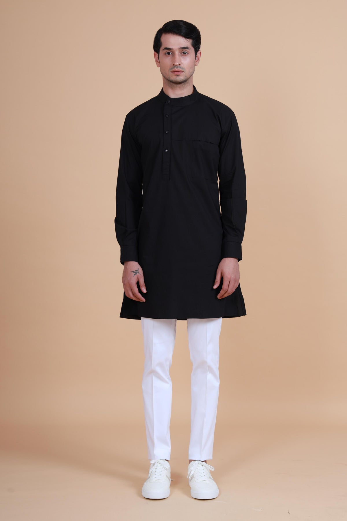 Brand Pocket Collar Short Kurta