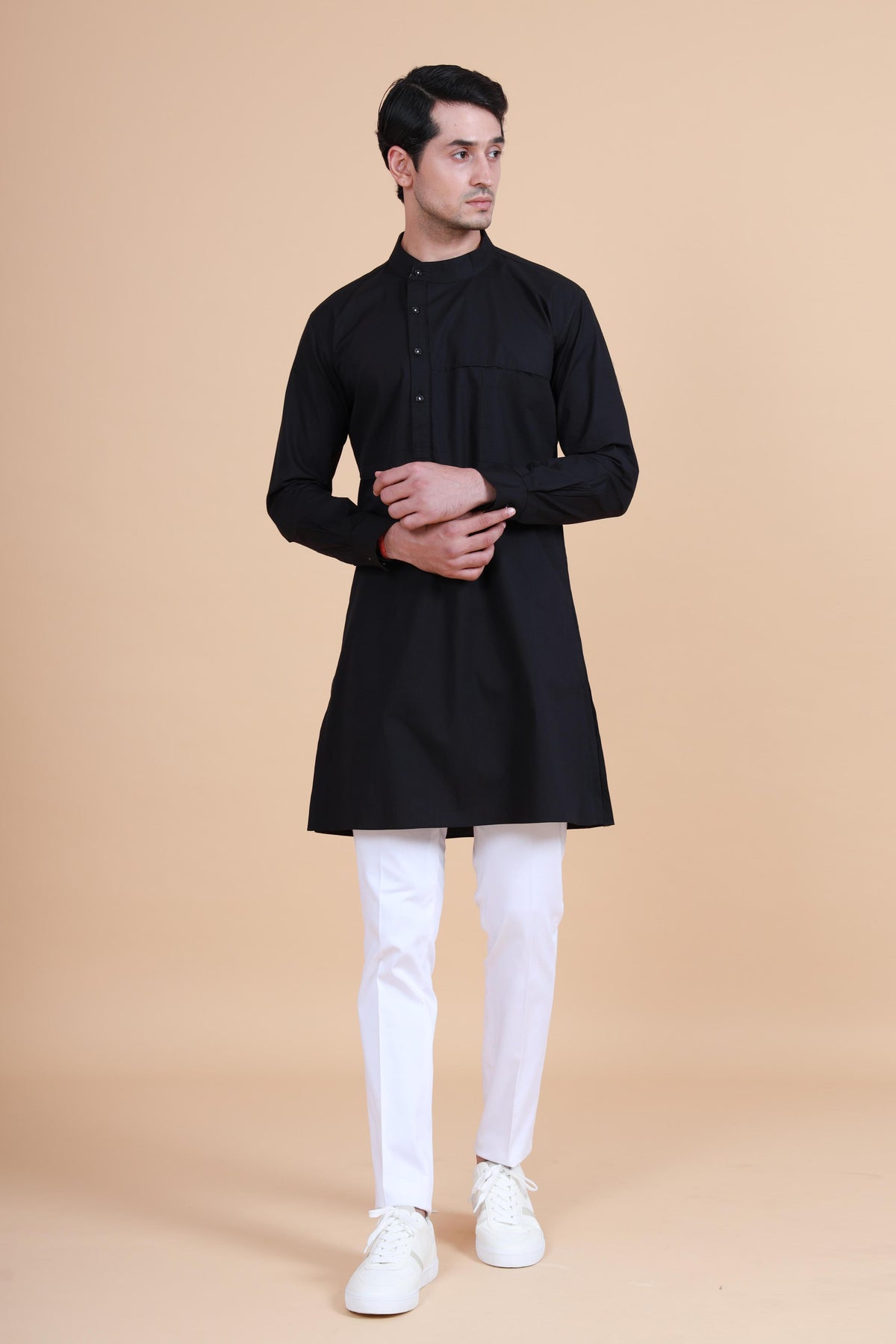 Brand Pocket Collar Short Kurta