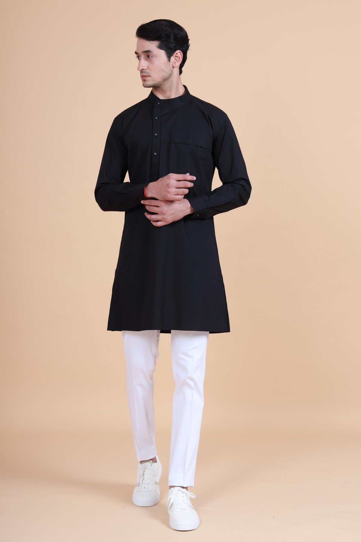 Brand Pocket Collar Short Kurta