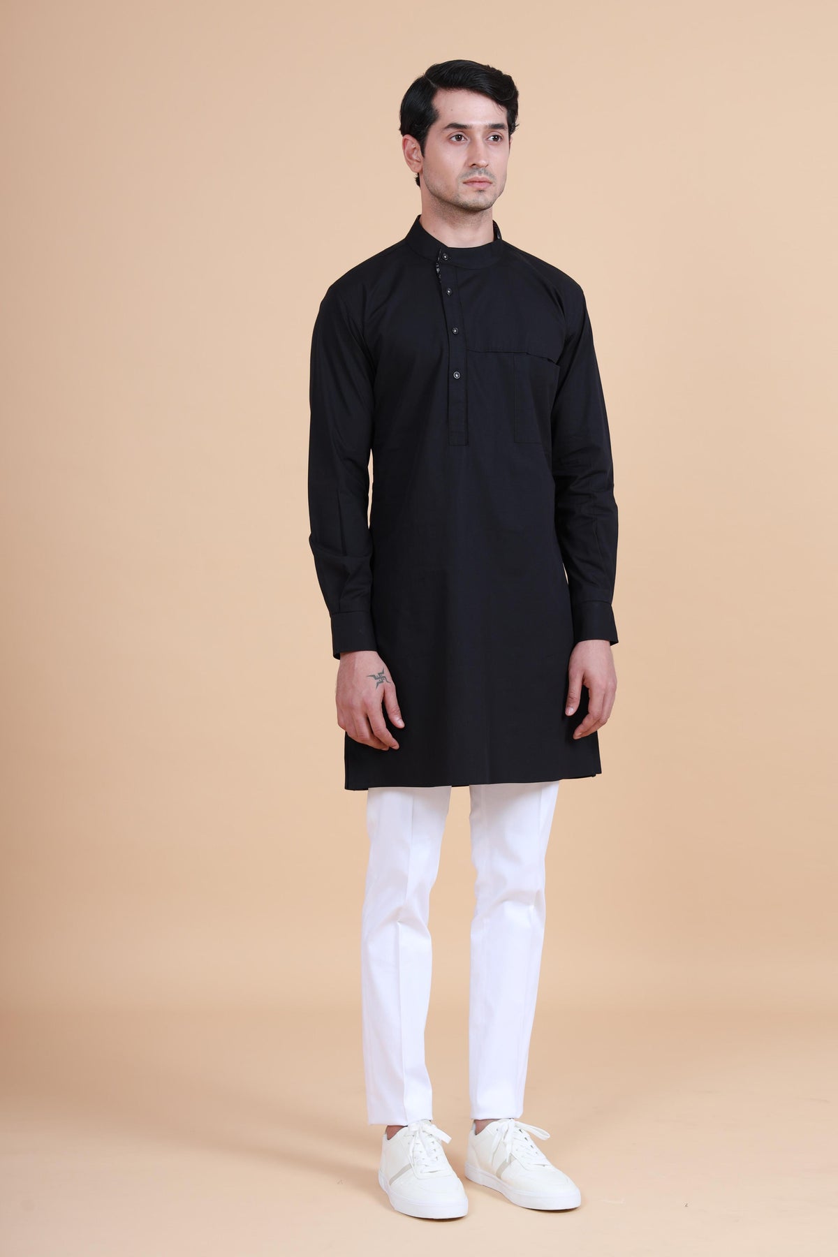 Brand Pocket Collar Short Kurta