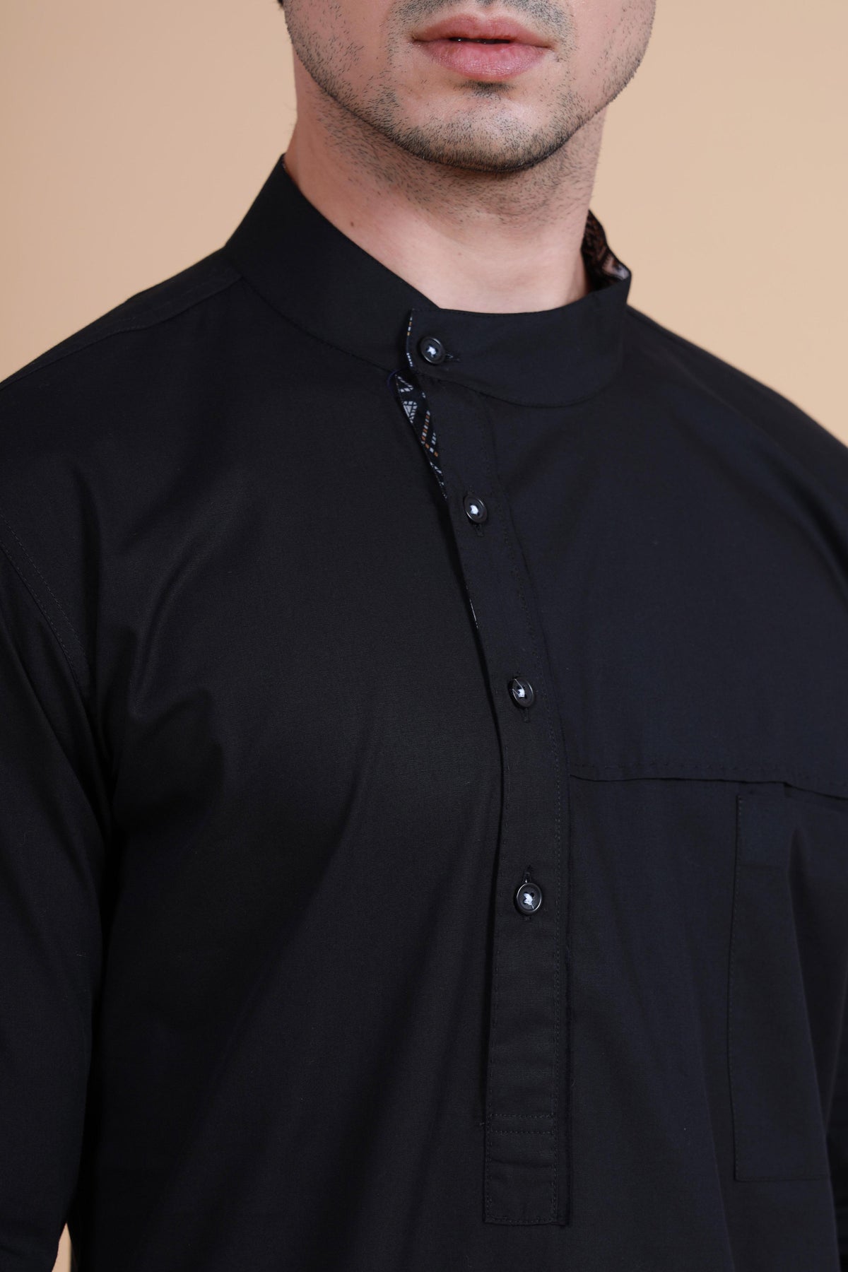 Brand Pocket Collar Short Kurta