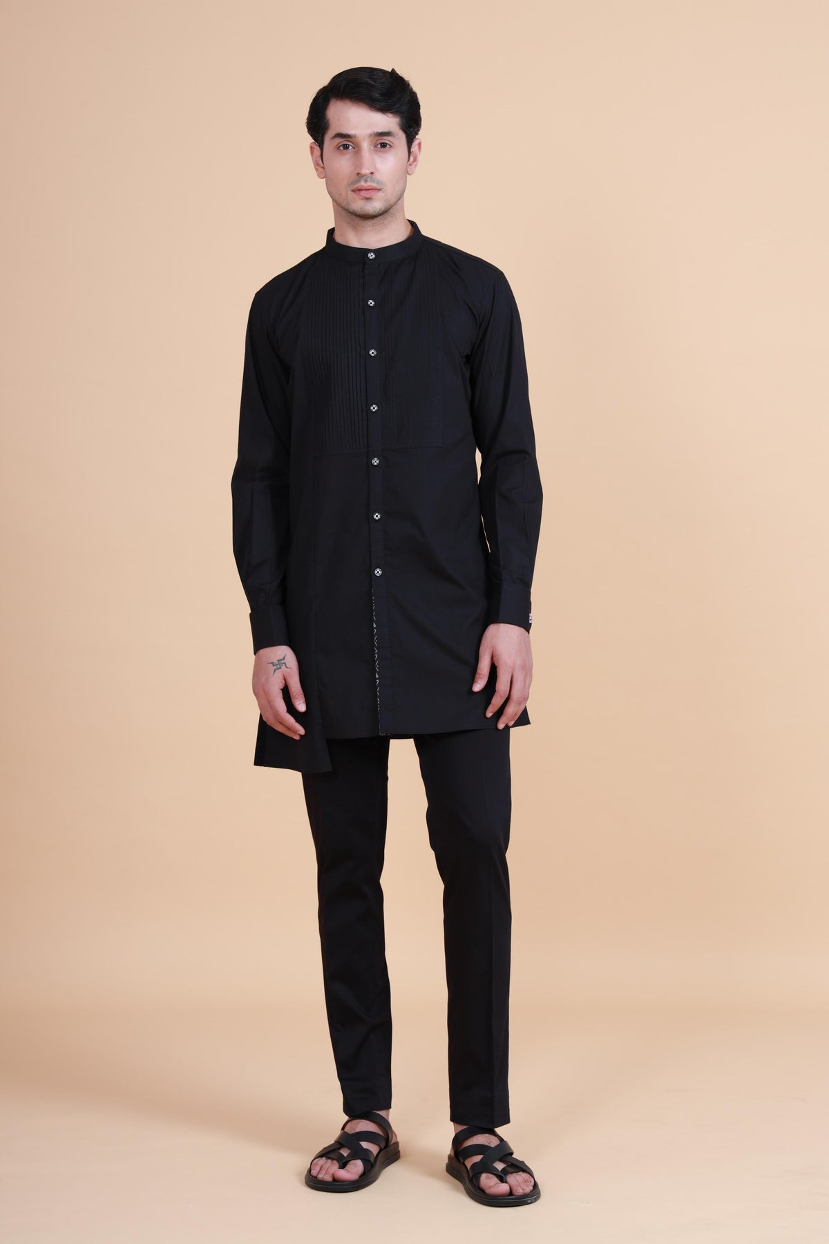 Asymmetric Front Open Kurta Shirt