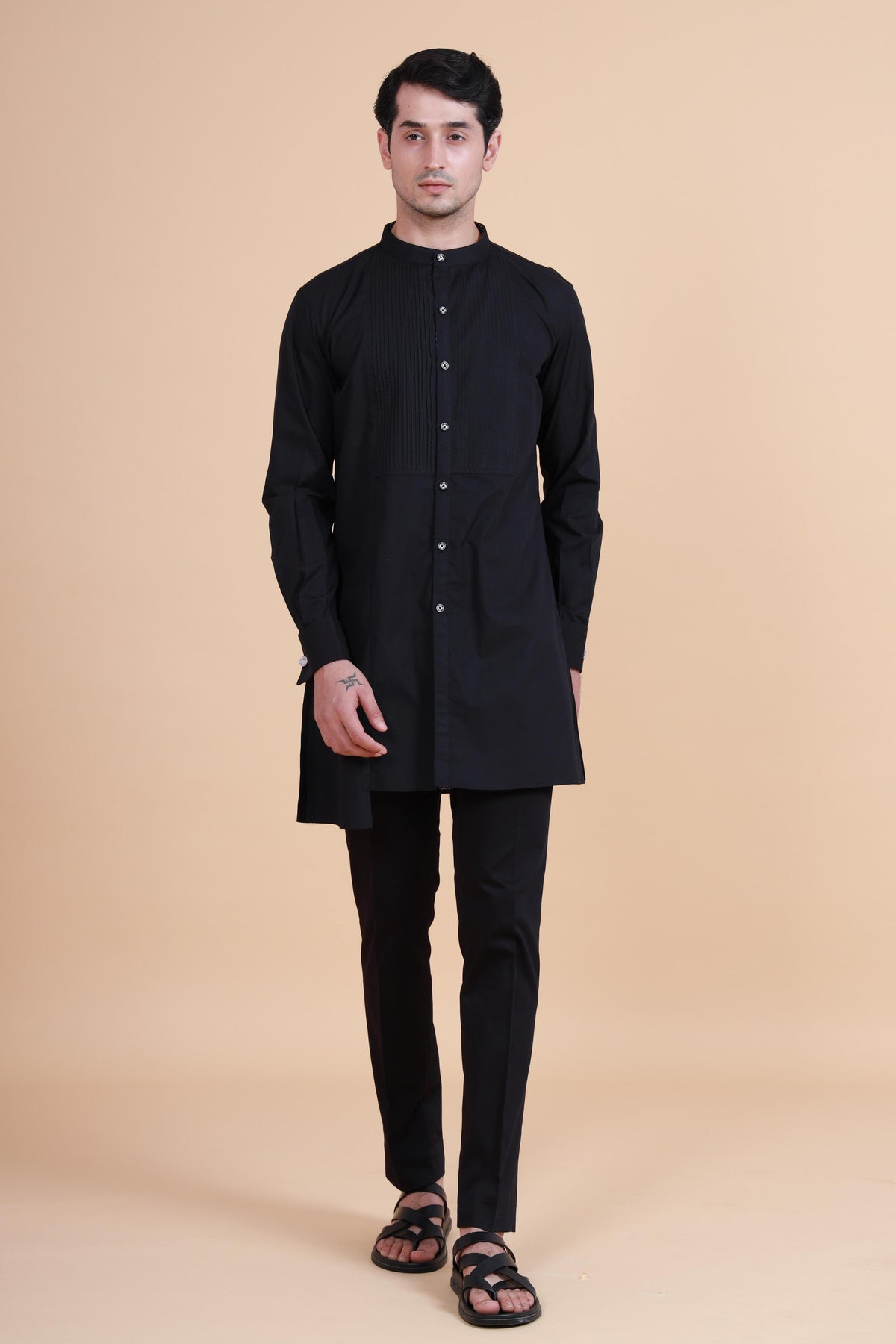 Asymmetric Front Open Kurta Shirt