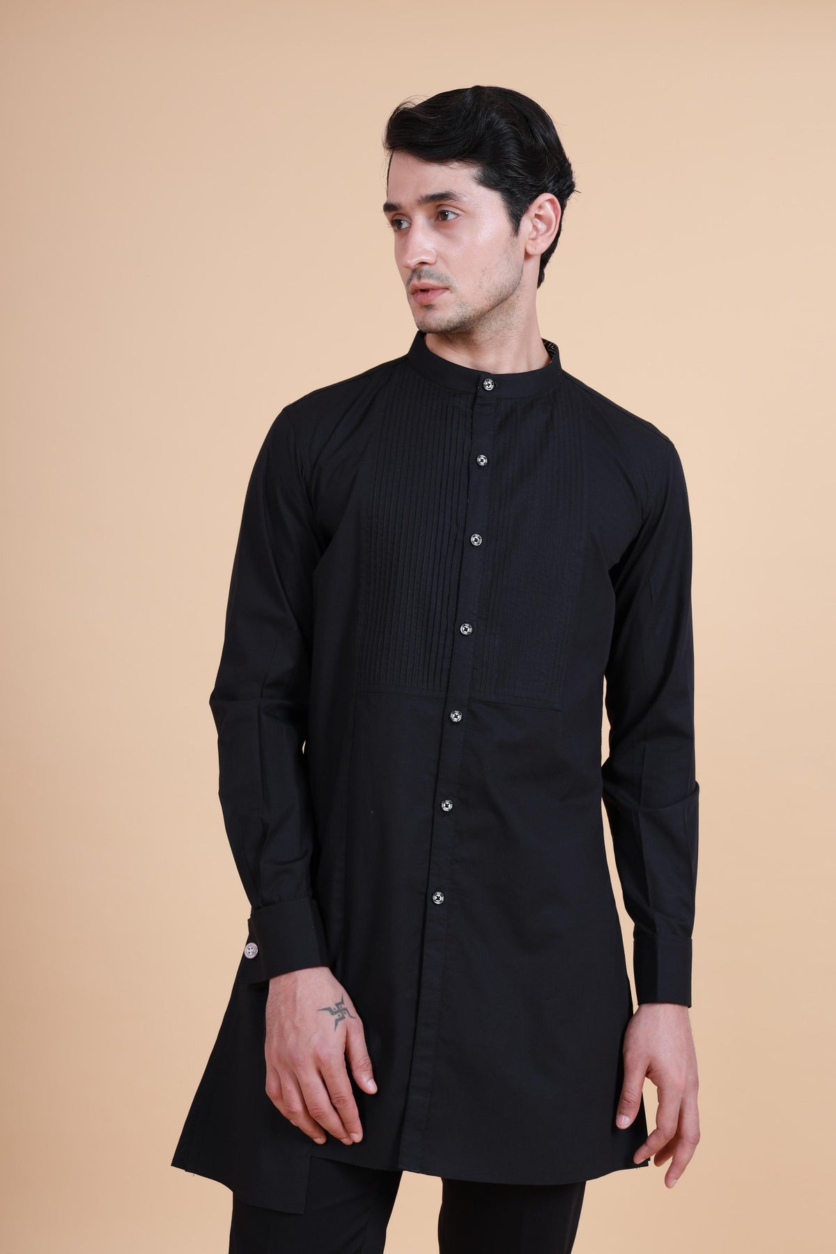 Asymmetric Front Open Kurta Shirt