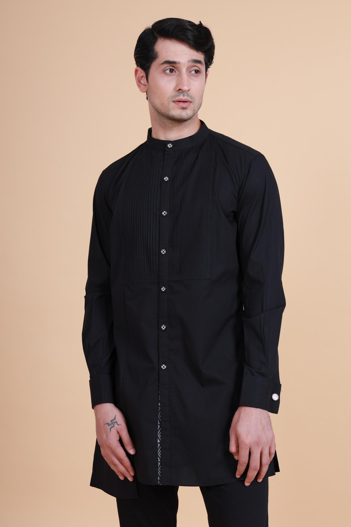 Asymmetric Front Open Kurta Shirt