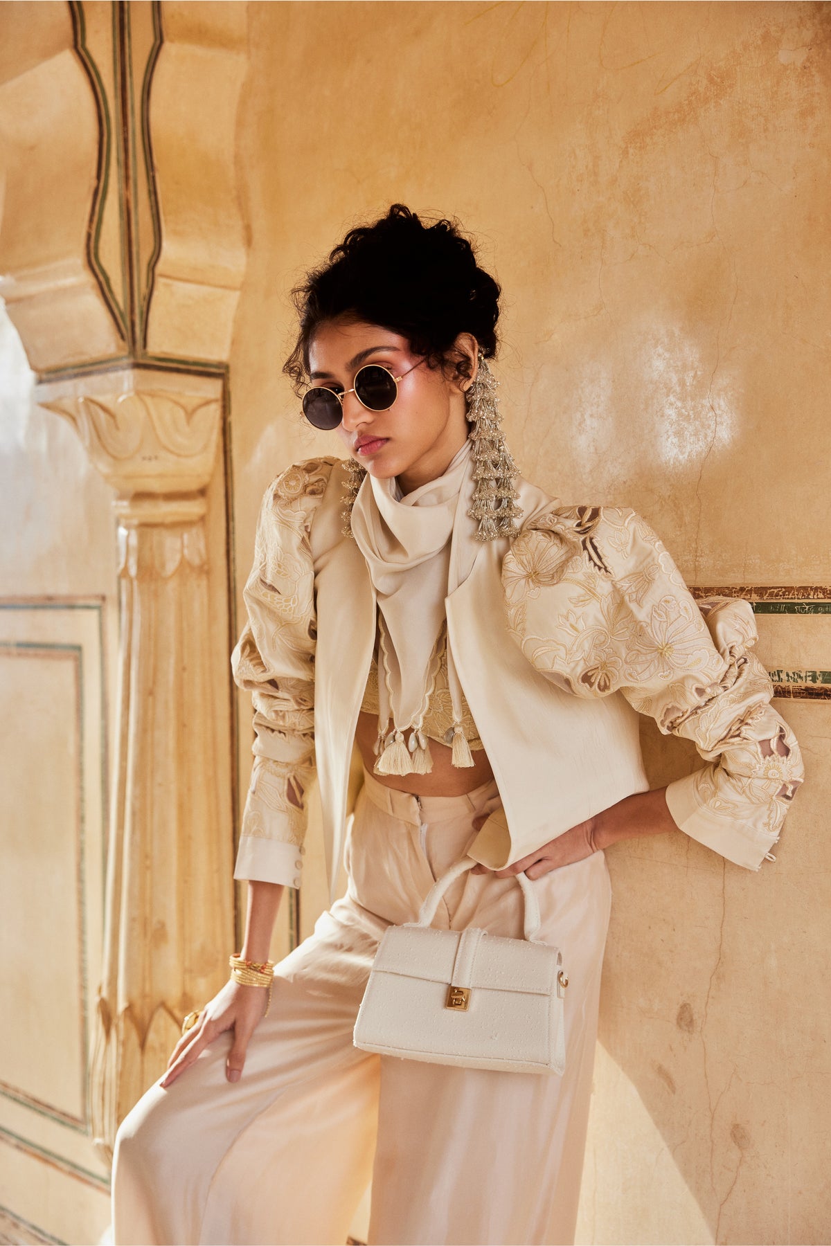 Floral Jaal Embroidered Jacket Set